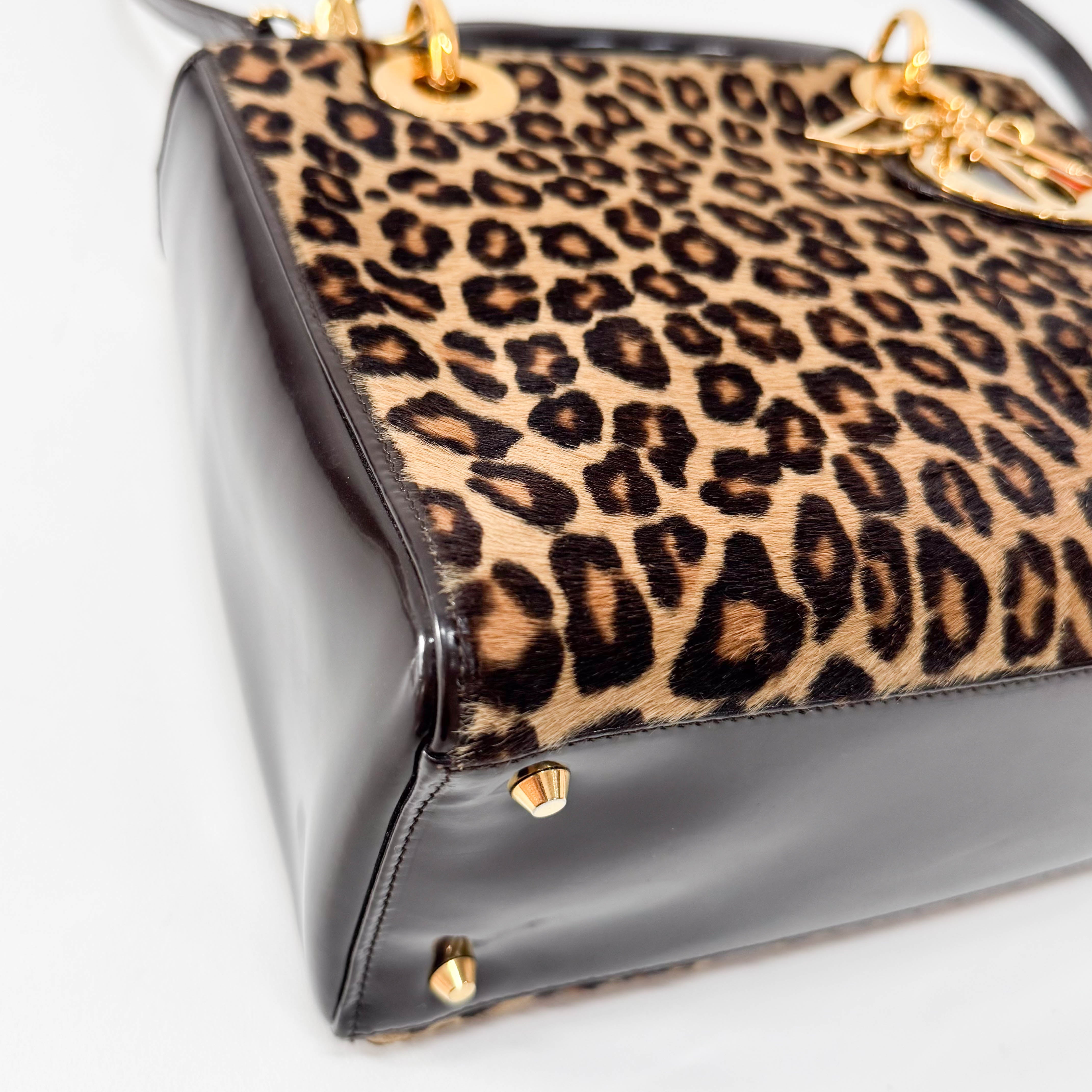 Lady Dior Leopard Pony Hair Hand Bag