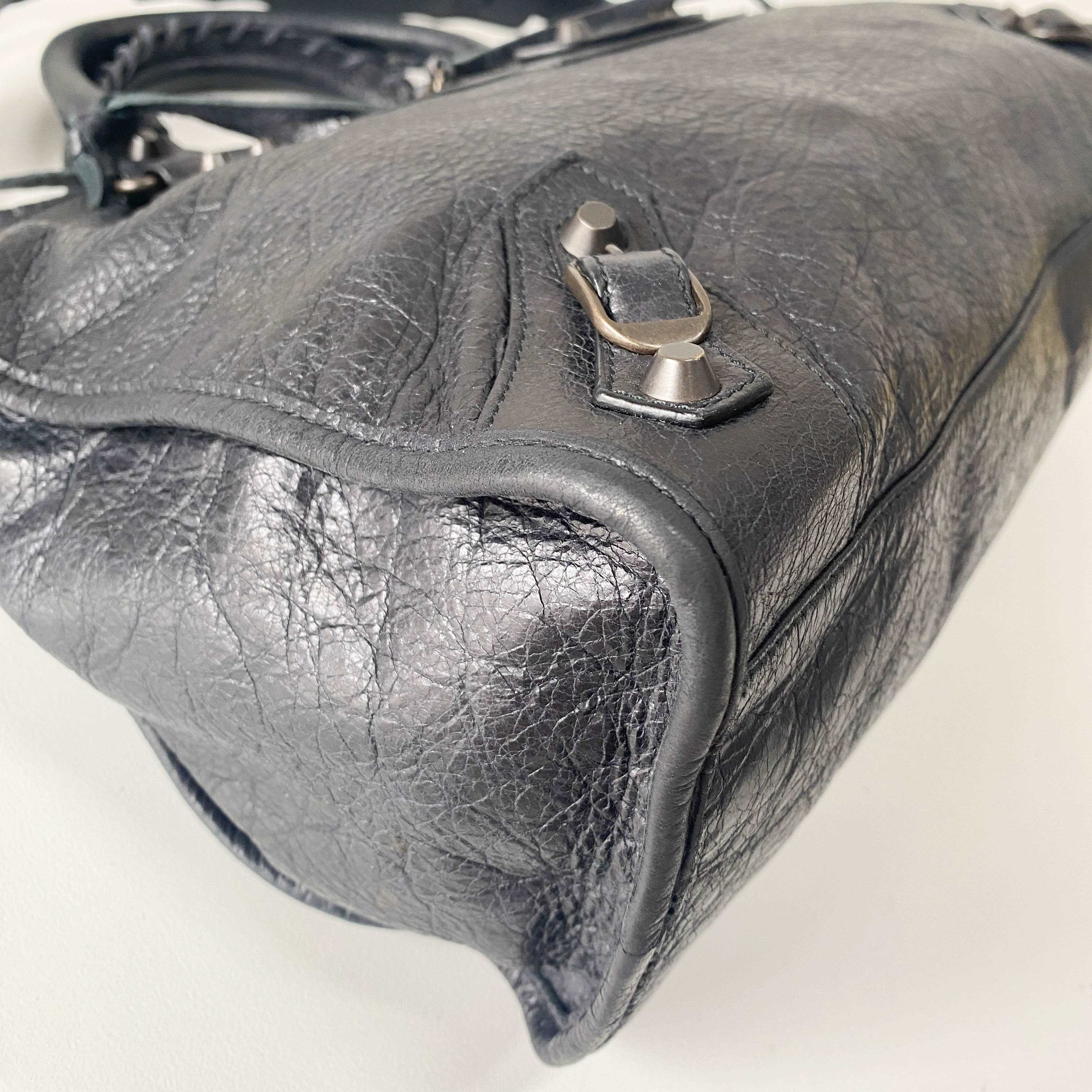 The City Black Leather Two Way Bag
