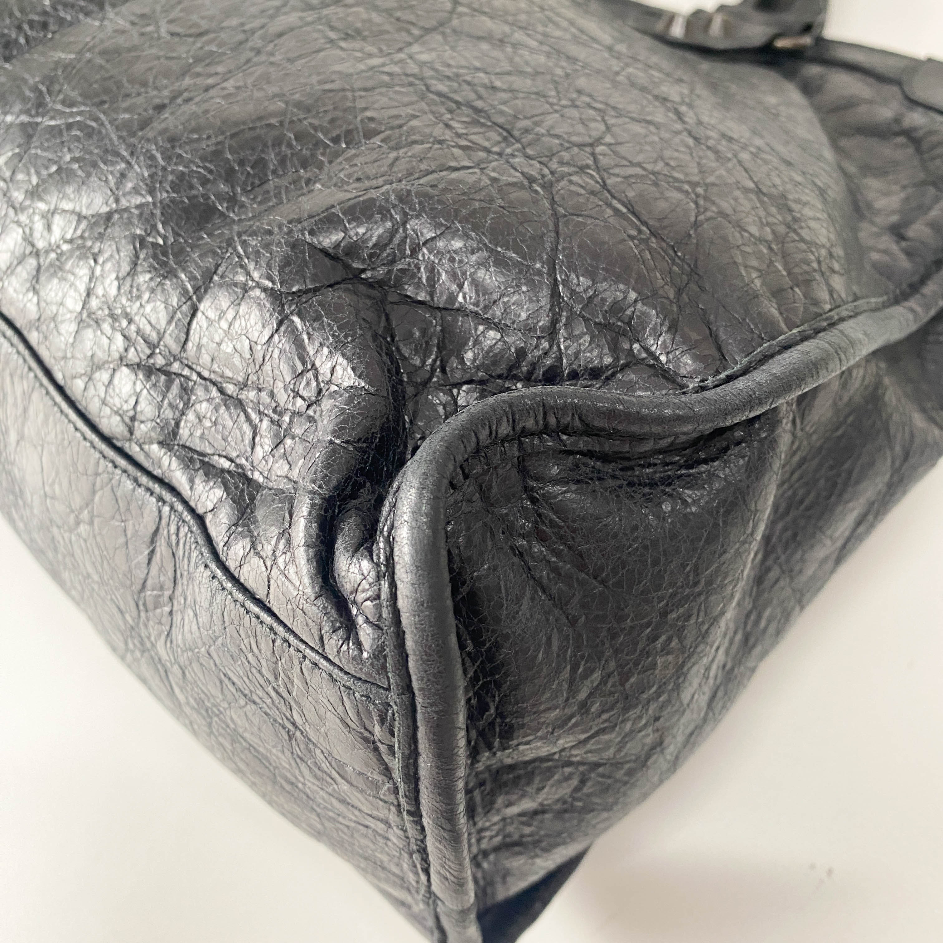 The City Black Leather Two Way Bag