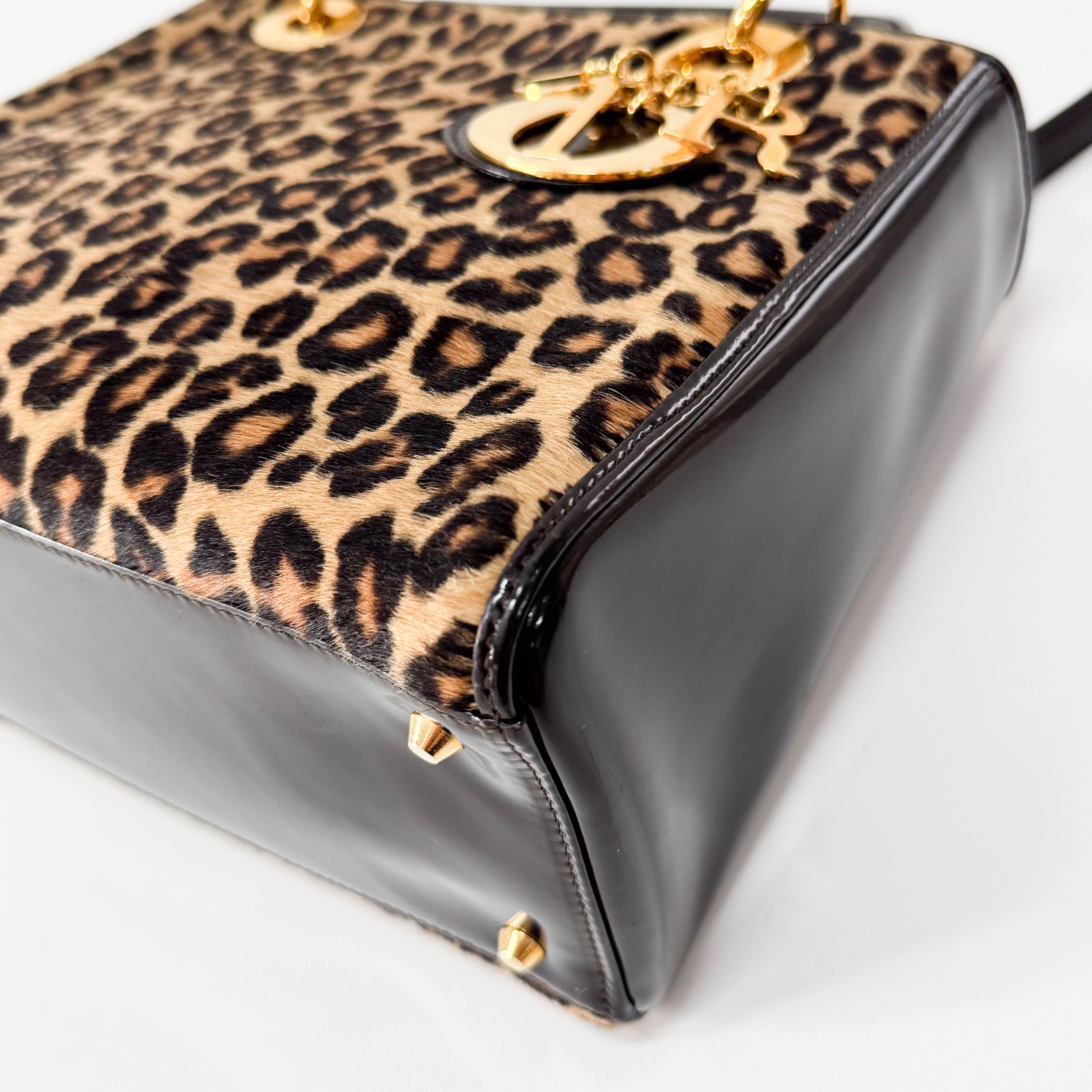 Lady Dior Leopard Pony Hair Hand Bag
