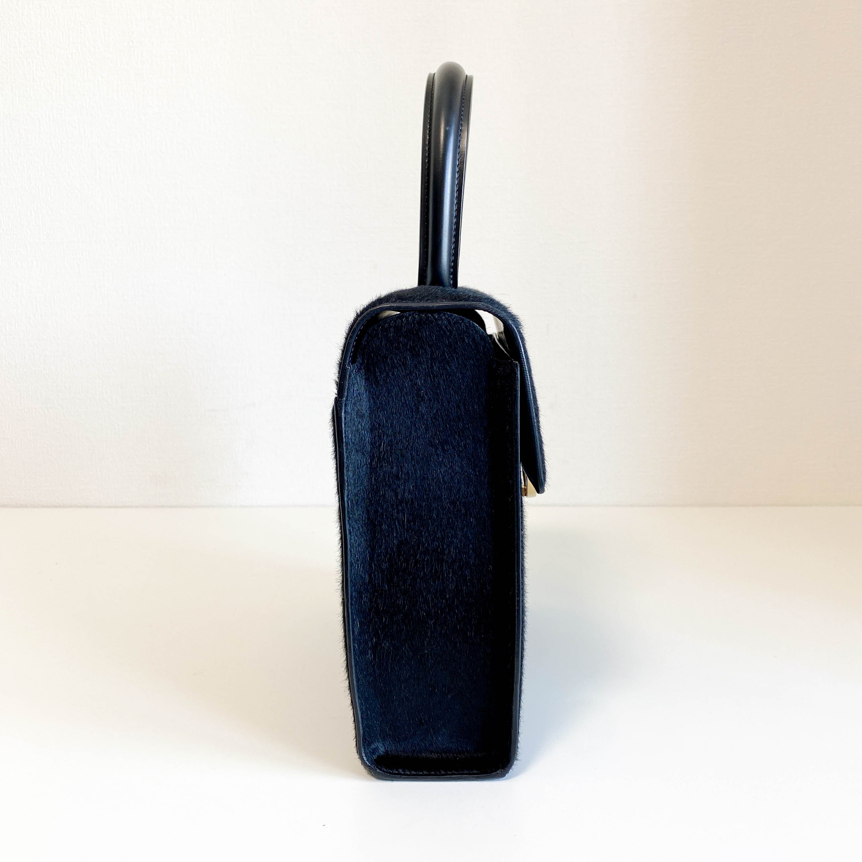 Panthère Black Pony Haire Top Handle Bag