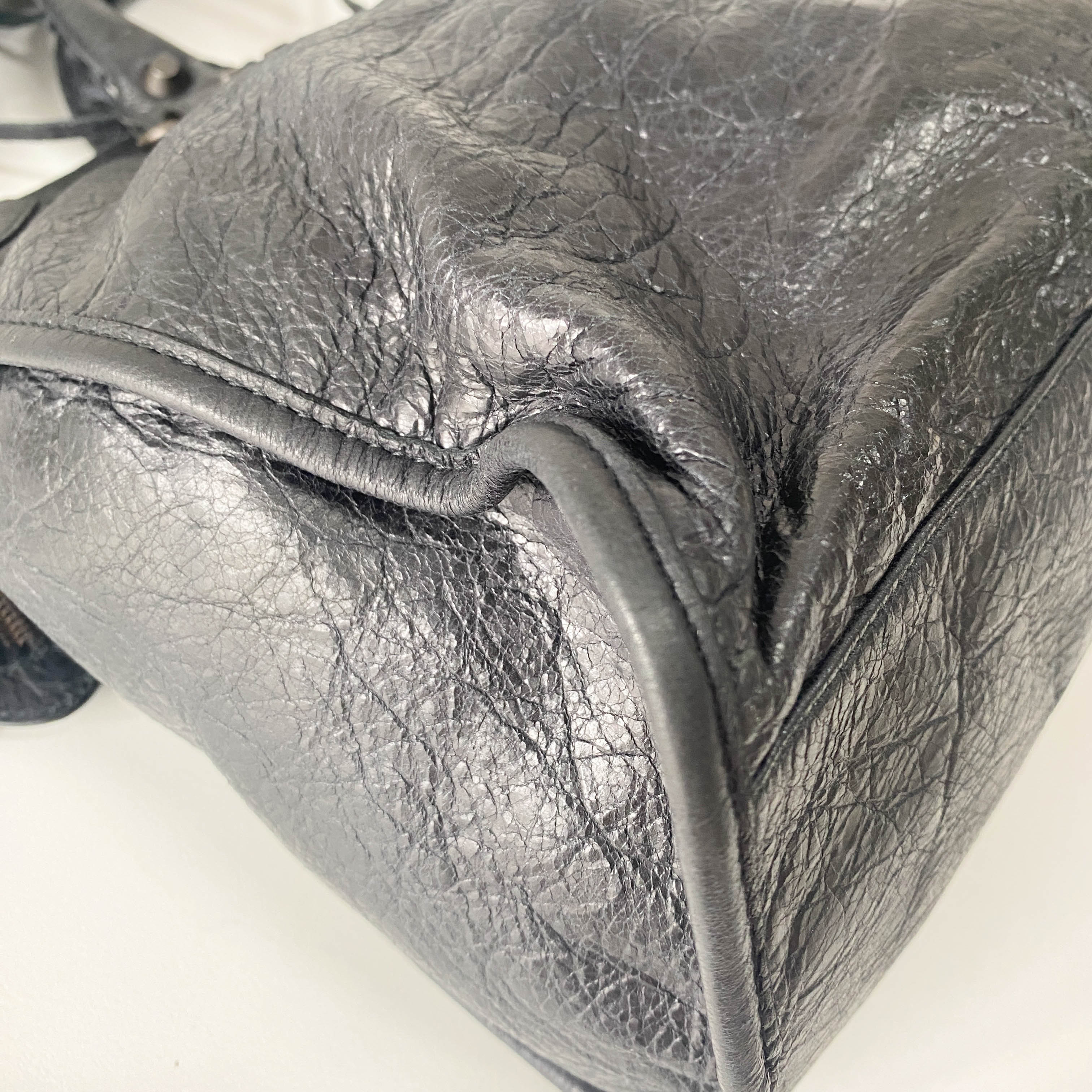 The City Black Leather Two Way Bag