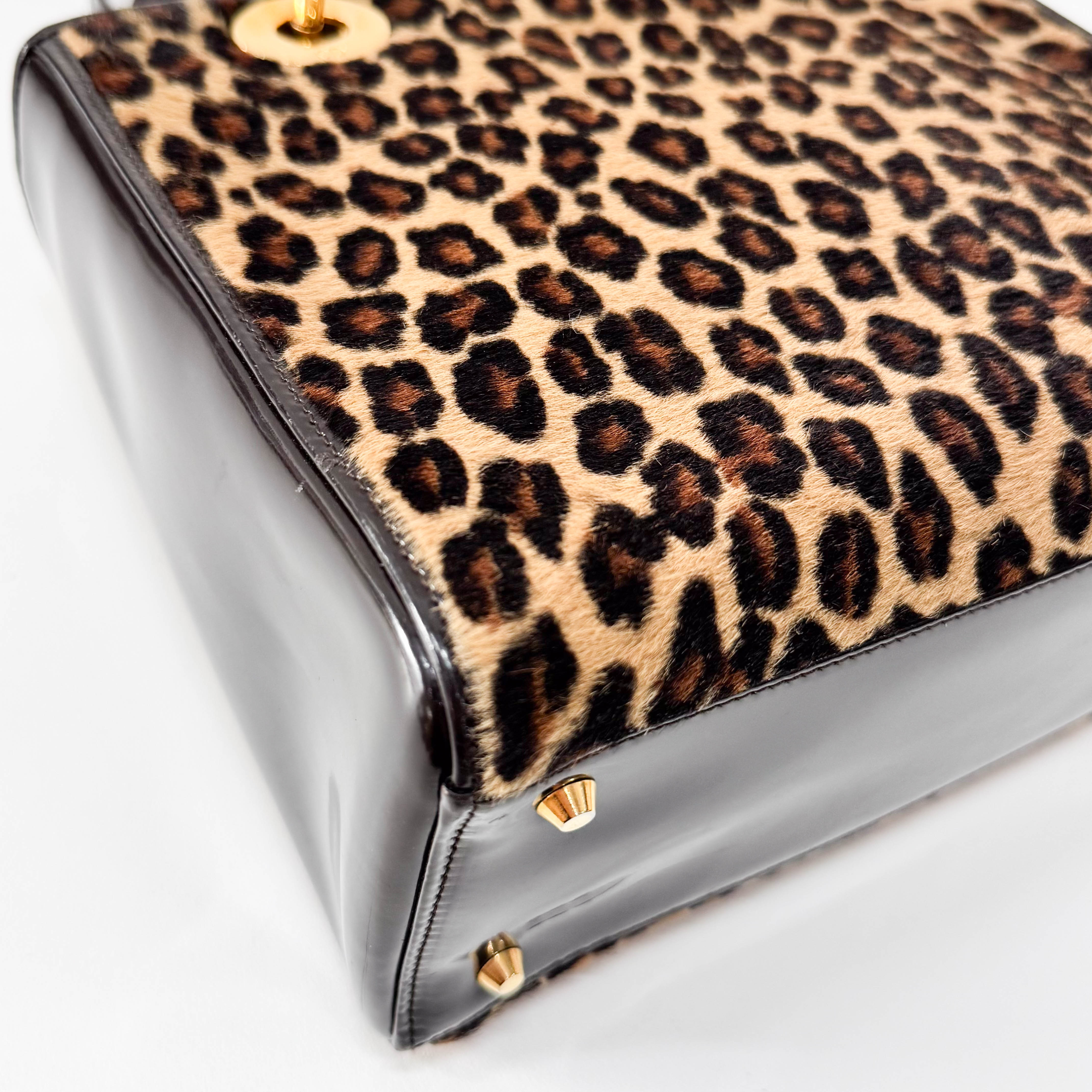 Lady Dior Leopard Pony Hair Hand Bag