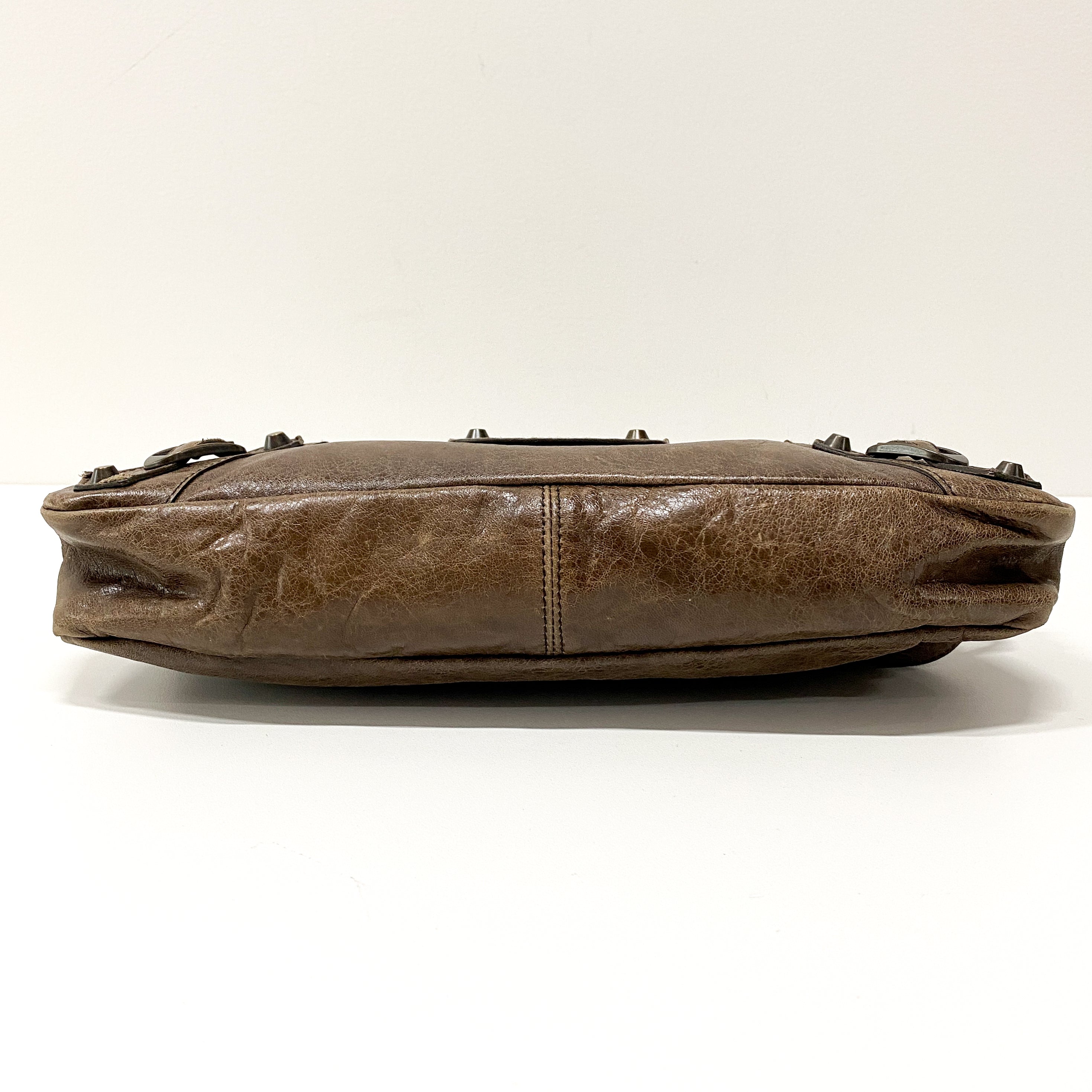 The First Brown Leather Hand Bag