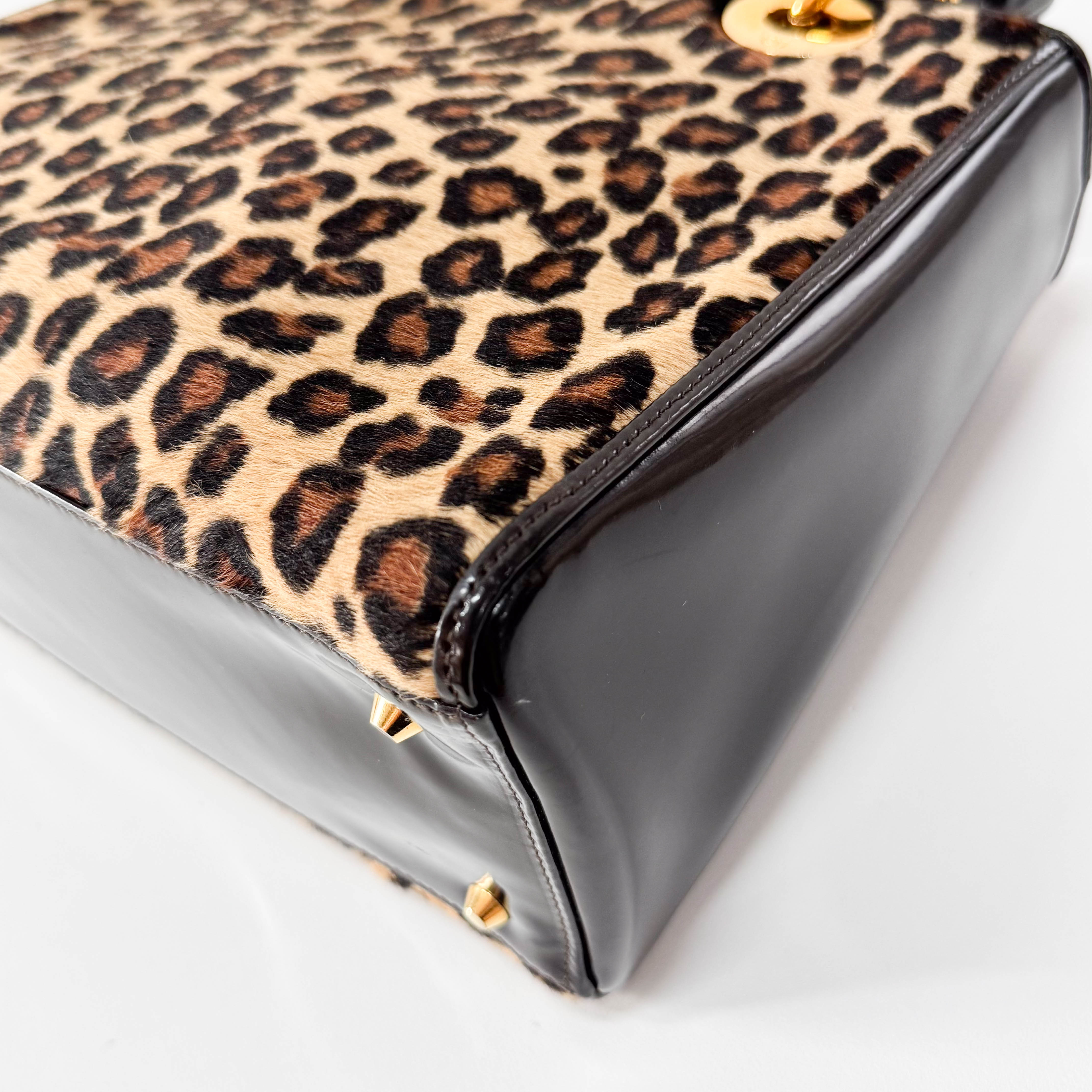 Lady Dior Leopard Pony Hair Hand Bag