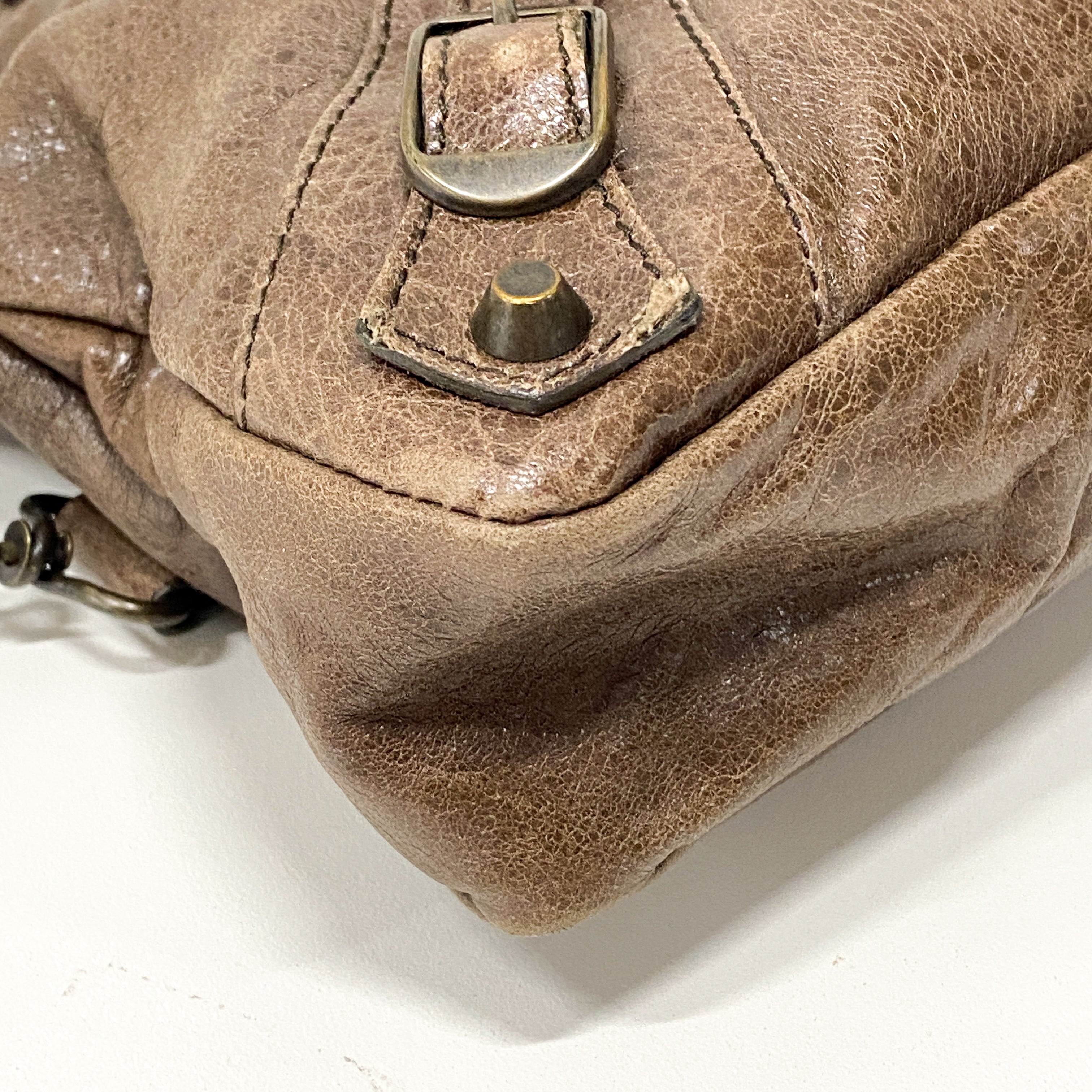 The First Brown Leather Hand Bag