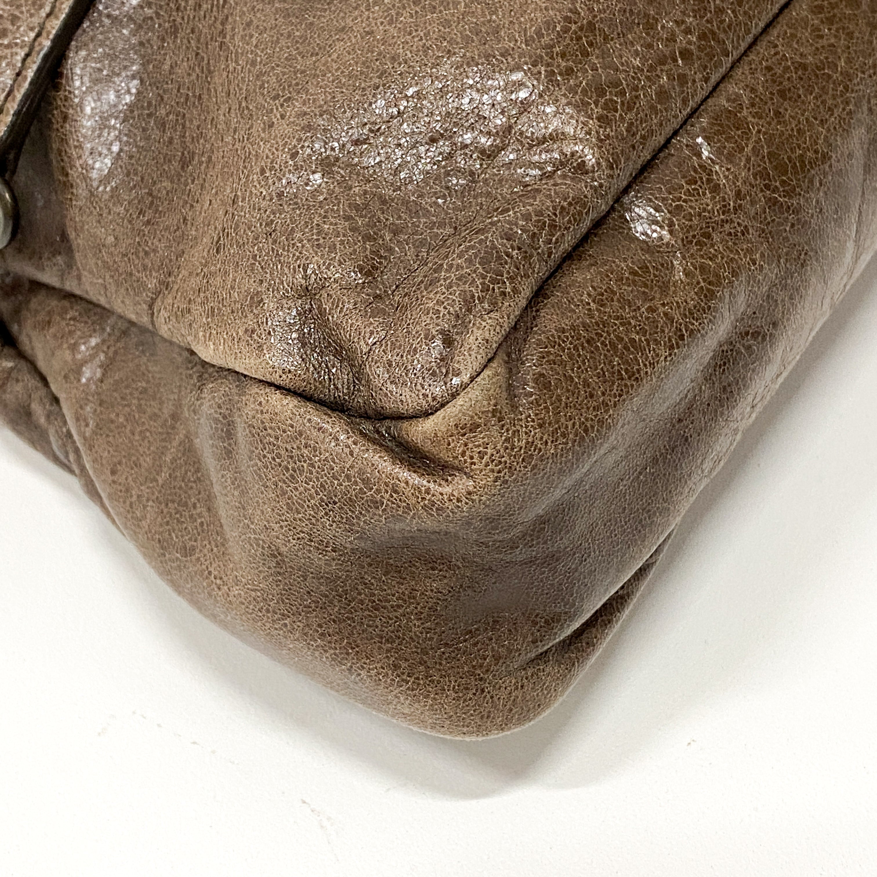 The First Brown Leather Hand Bag