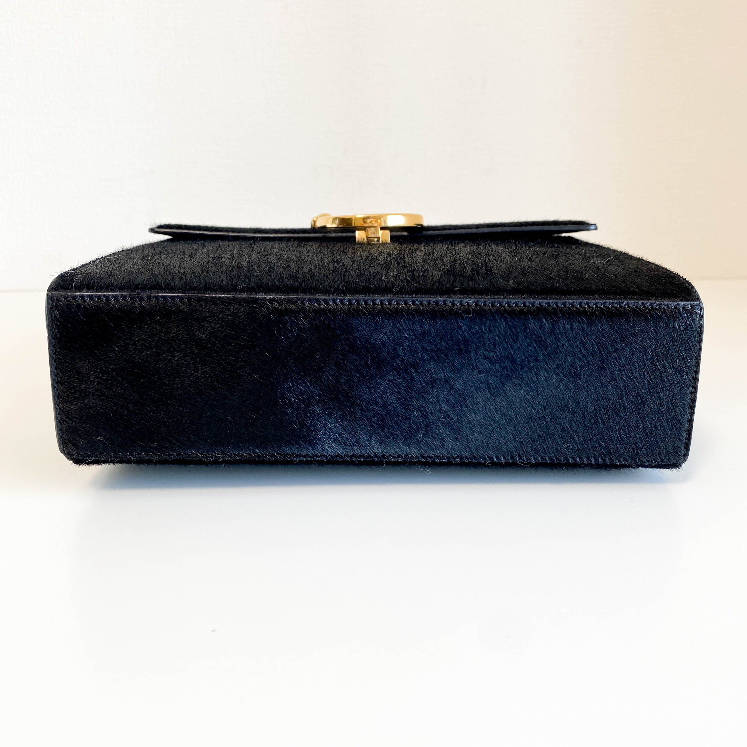 Panthère Black Pony Haire Top Handle Bag