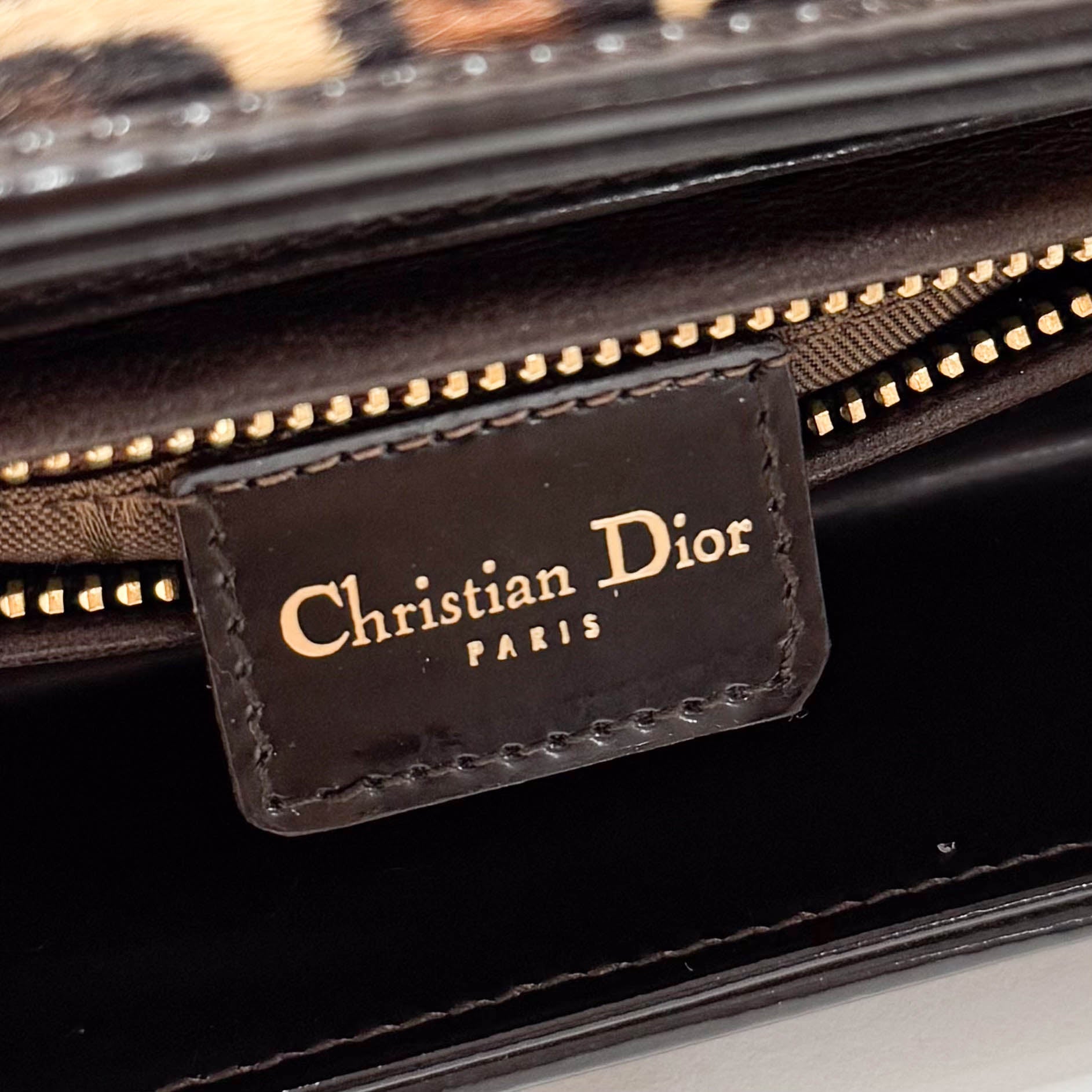 Lady Dior Leopard Pony Hair Hand Bag