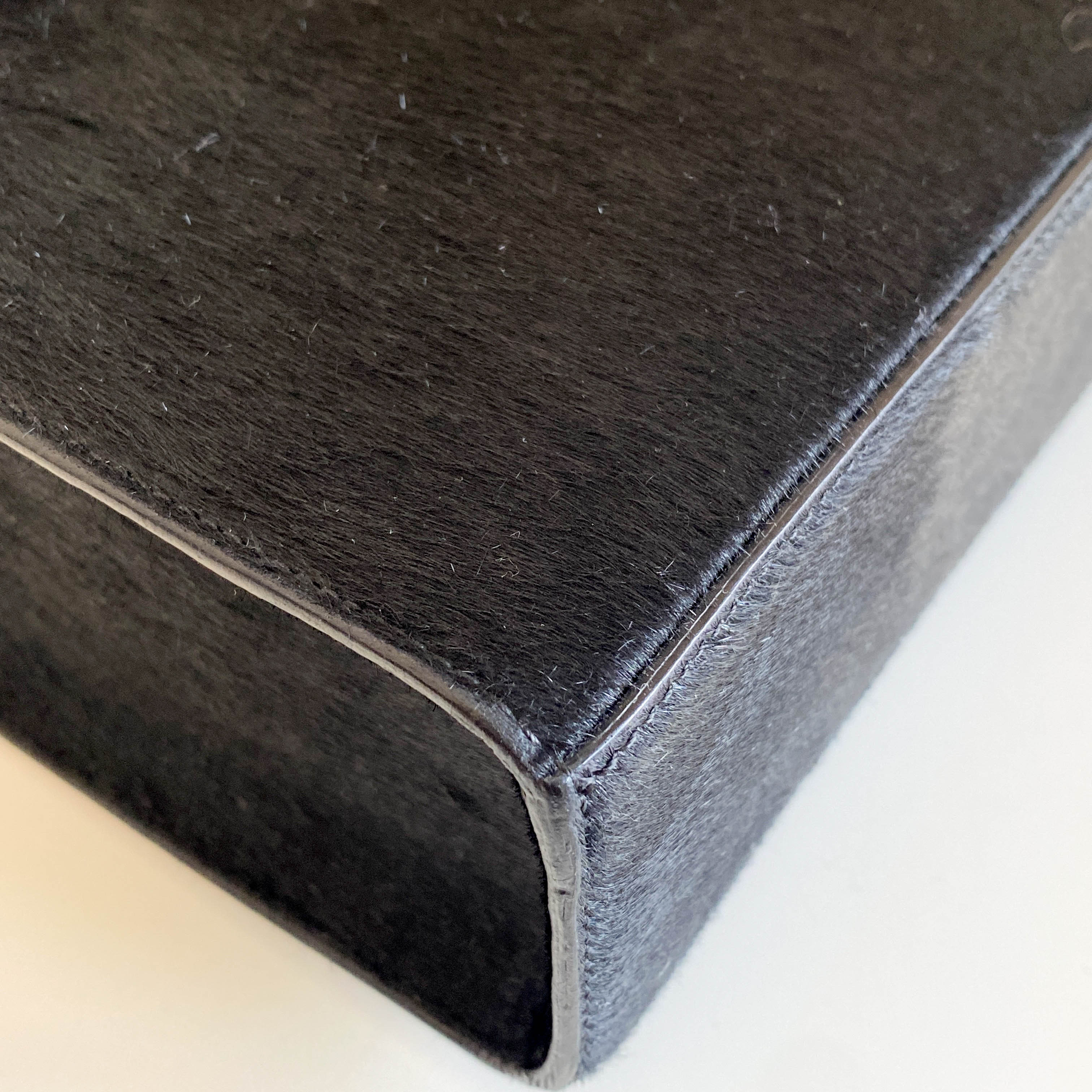 Panthère Black Pony Haire Top Handle Bag