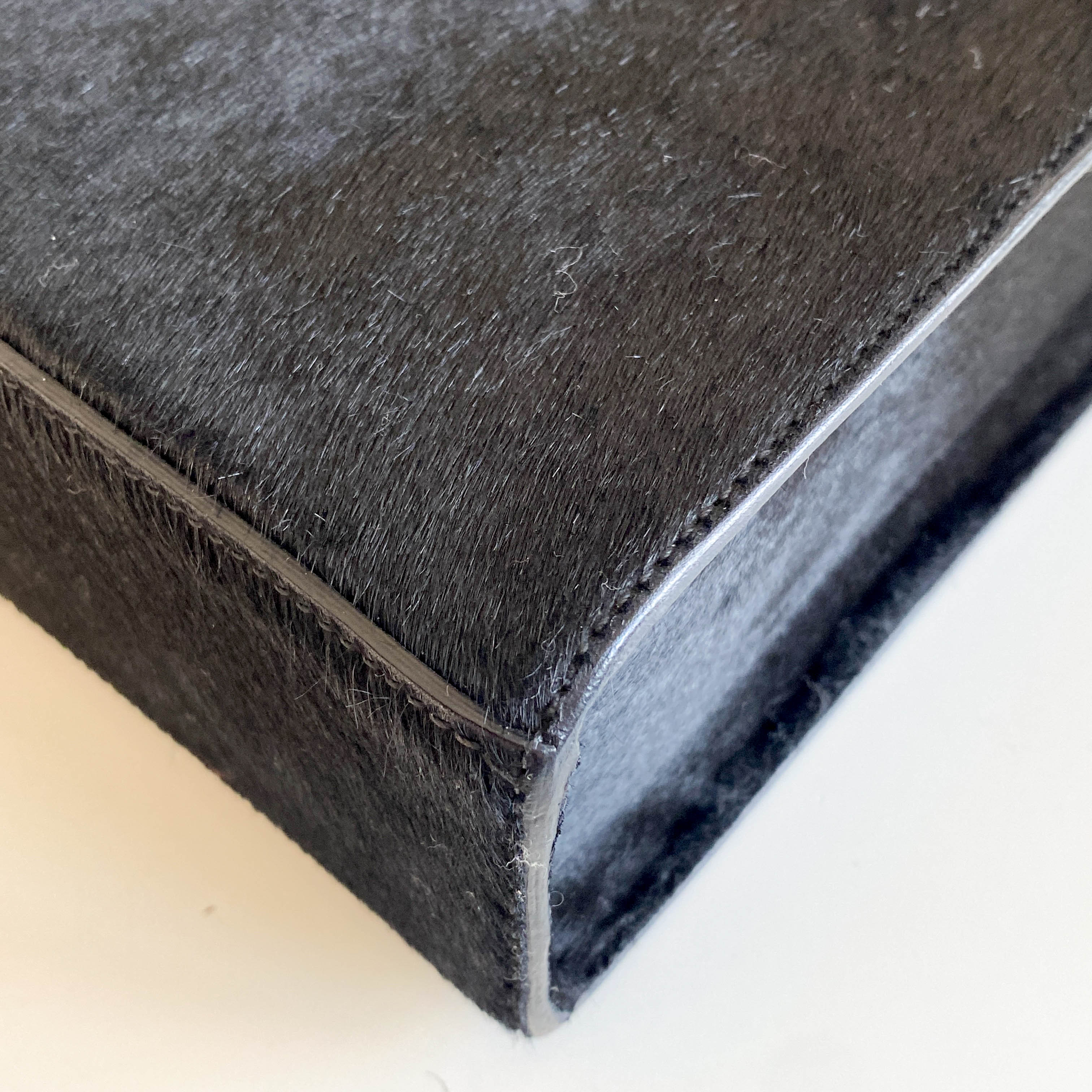 Panthère Black Pony Haire Top Handle Bag