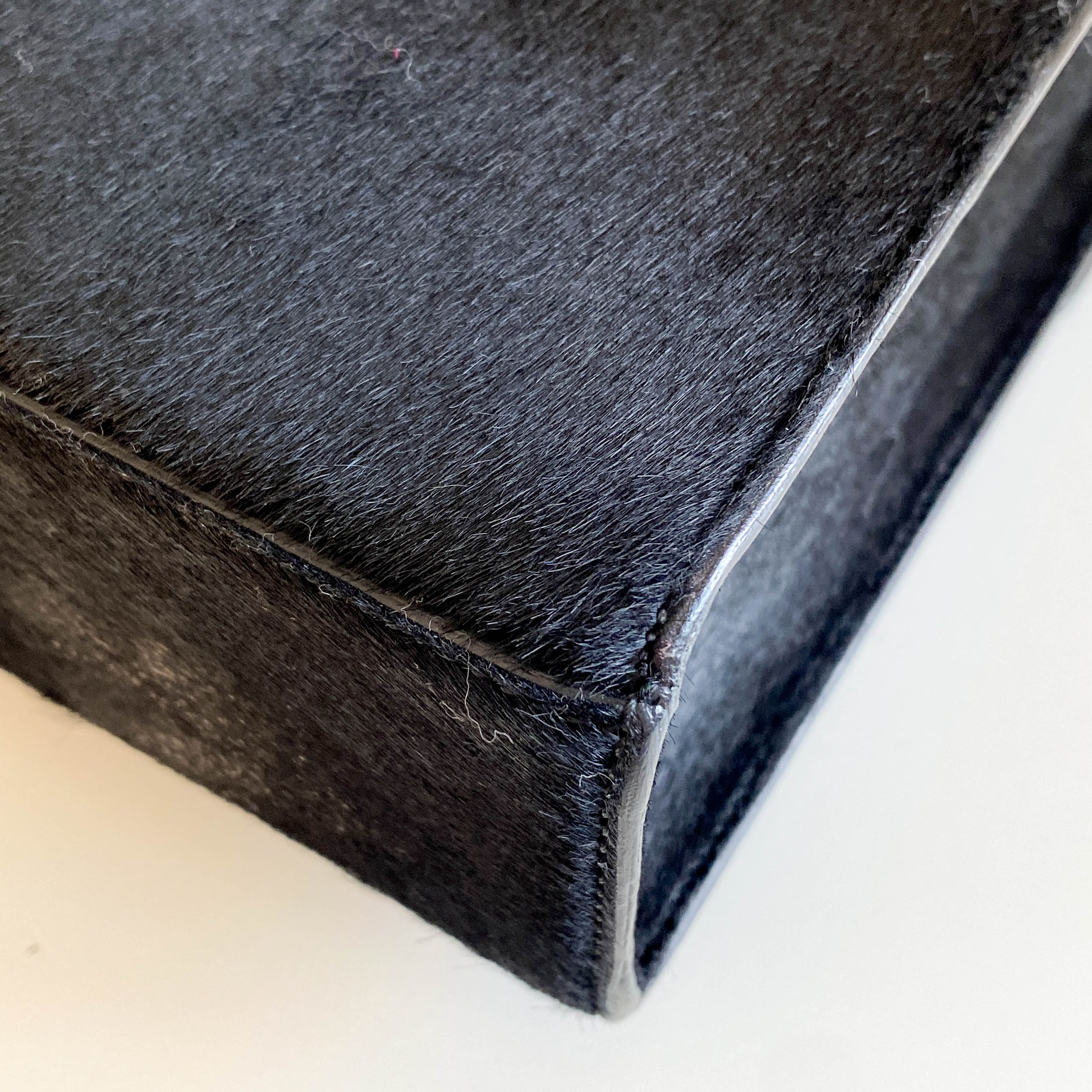 Panthère Black Pony Haire Top Handle Bag