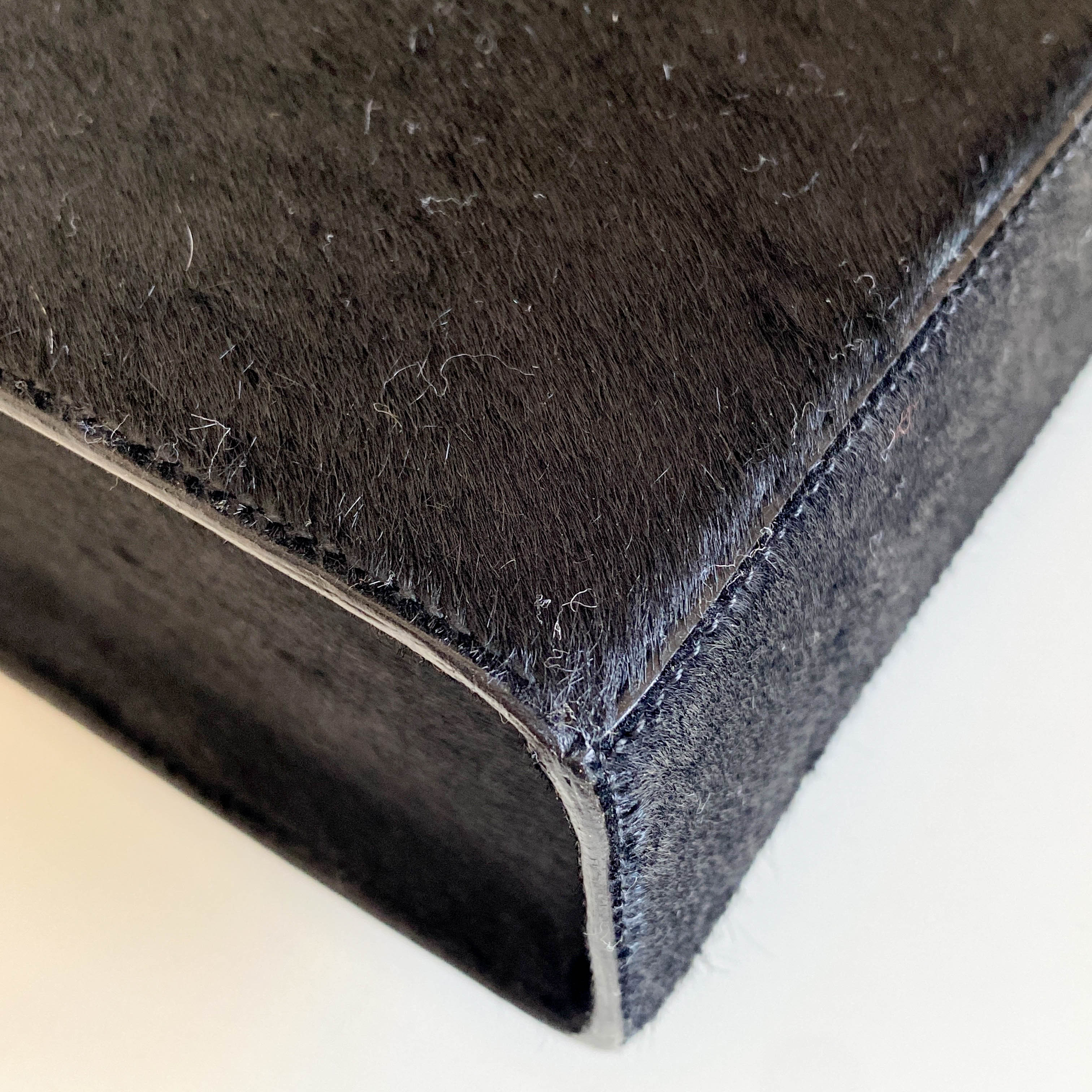 Panthère Black Pony Haire Top Handle Bag