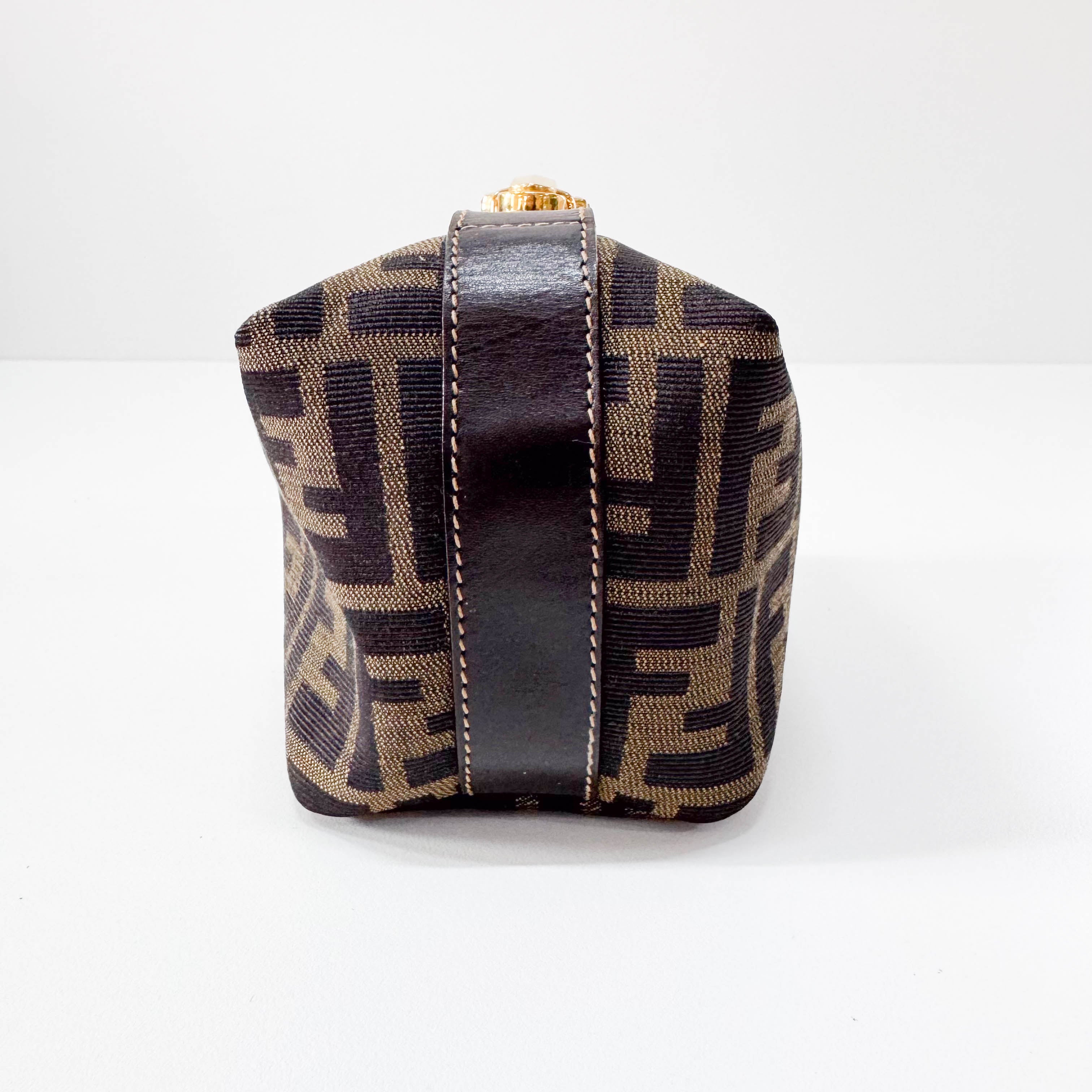 Zucca Mini Brown Canvas Pouch
