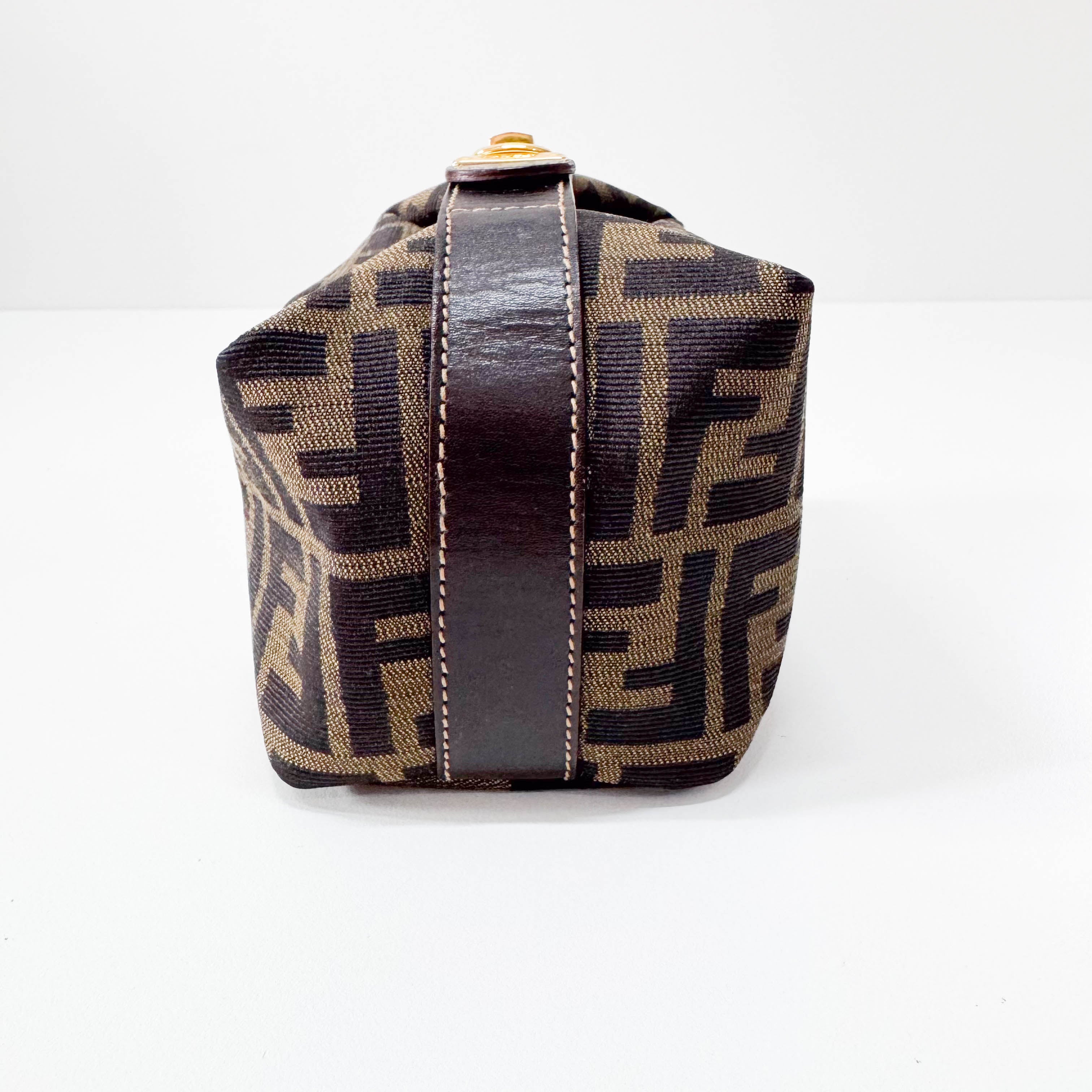 Zucca Mini Brown Canvas Pouch