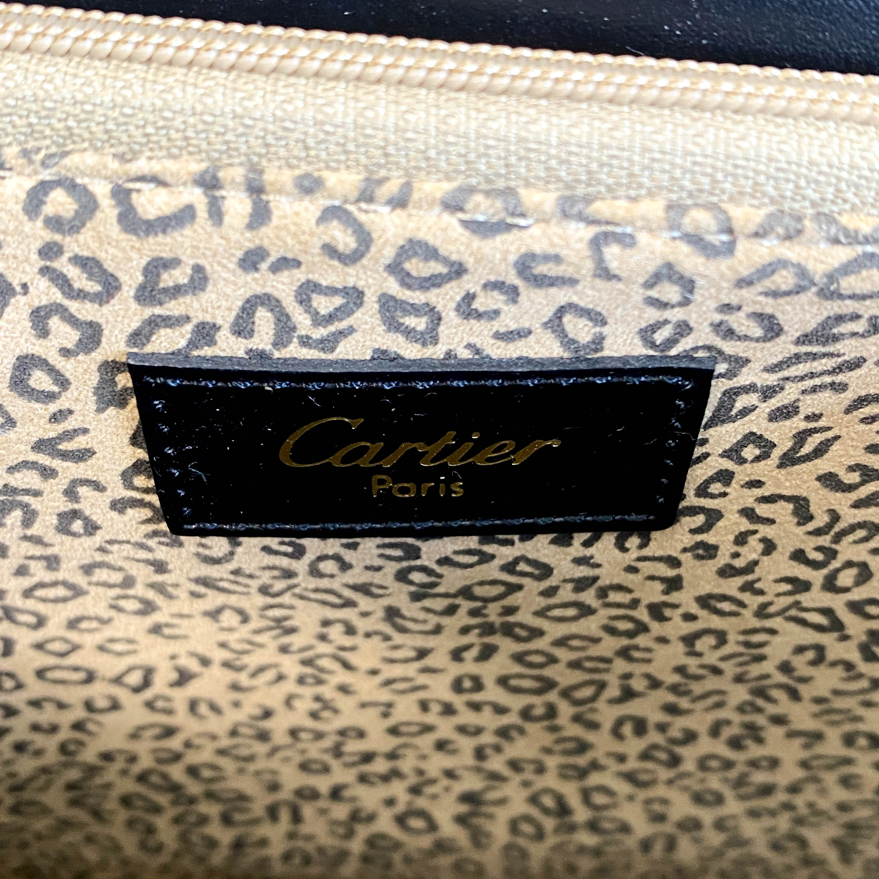 Panthère Black Pony Haire Top Handle Bag