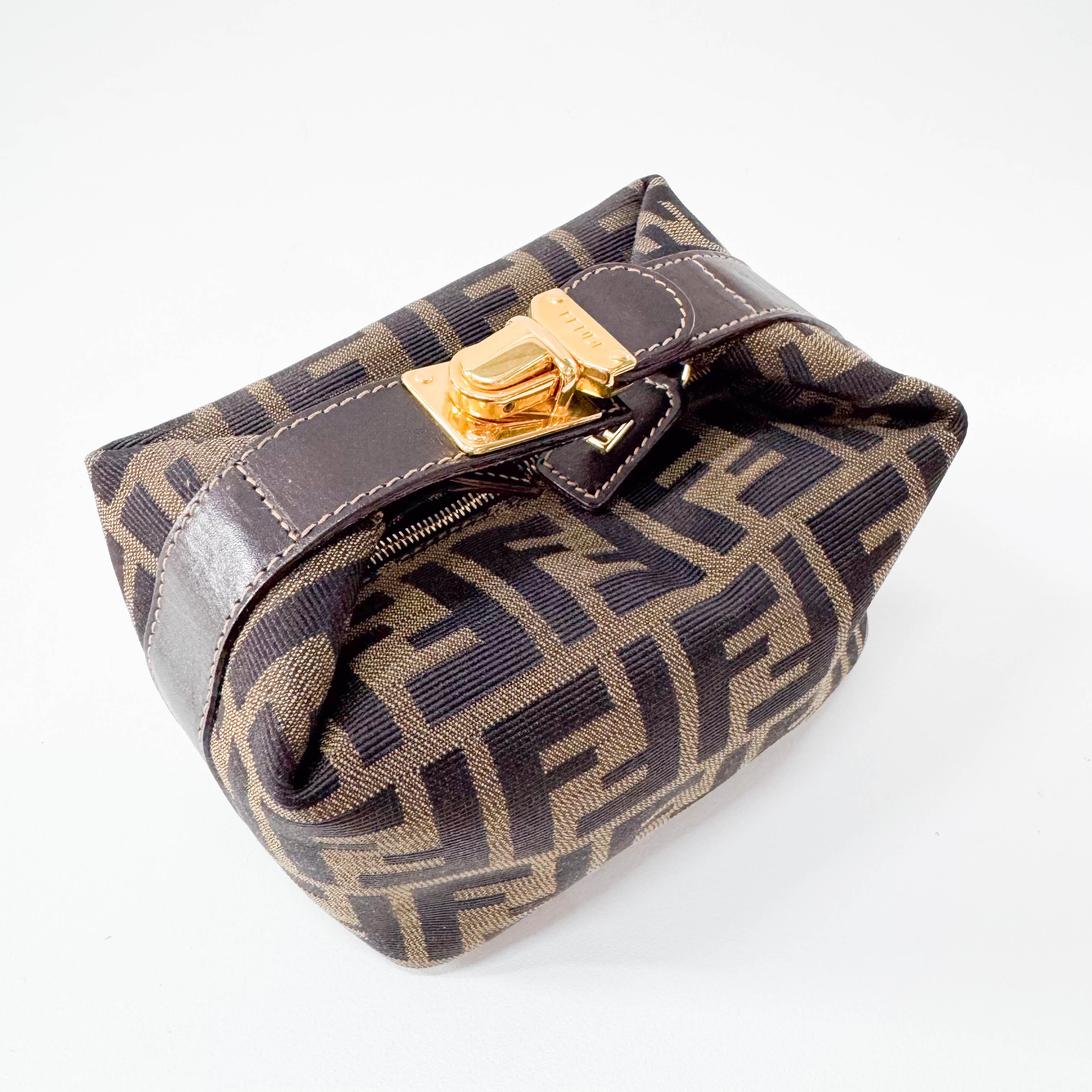 Zucca Mini Brown Canvas Pouch