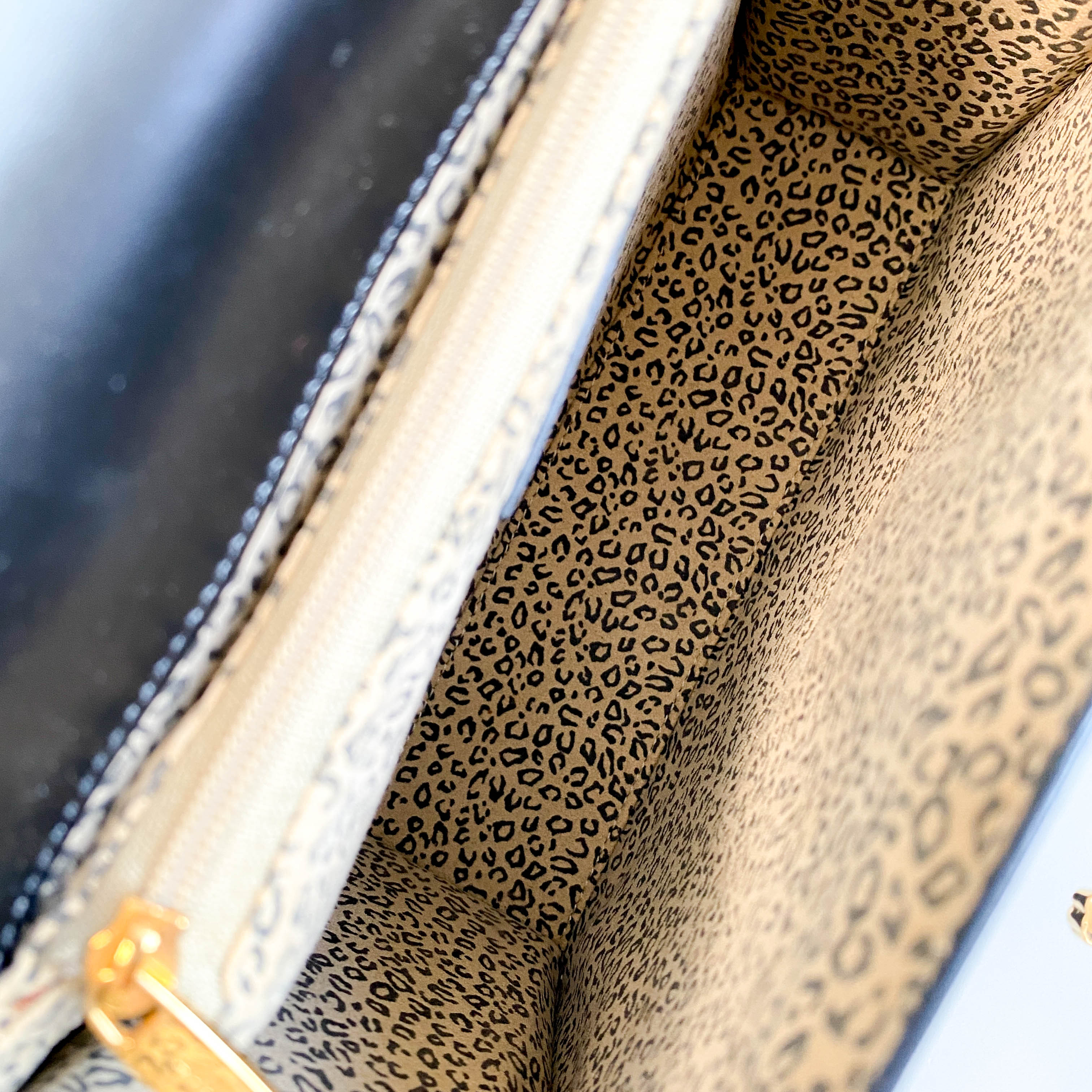 Panthère Black Pony Haire Top Handle Bag