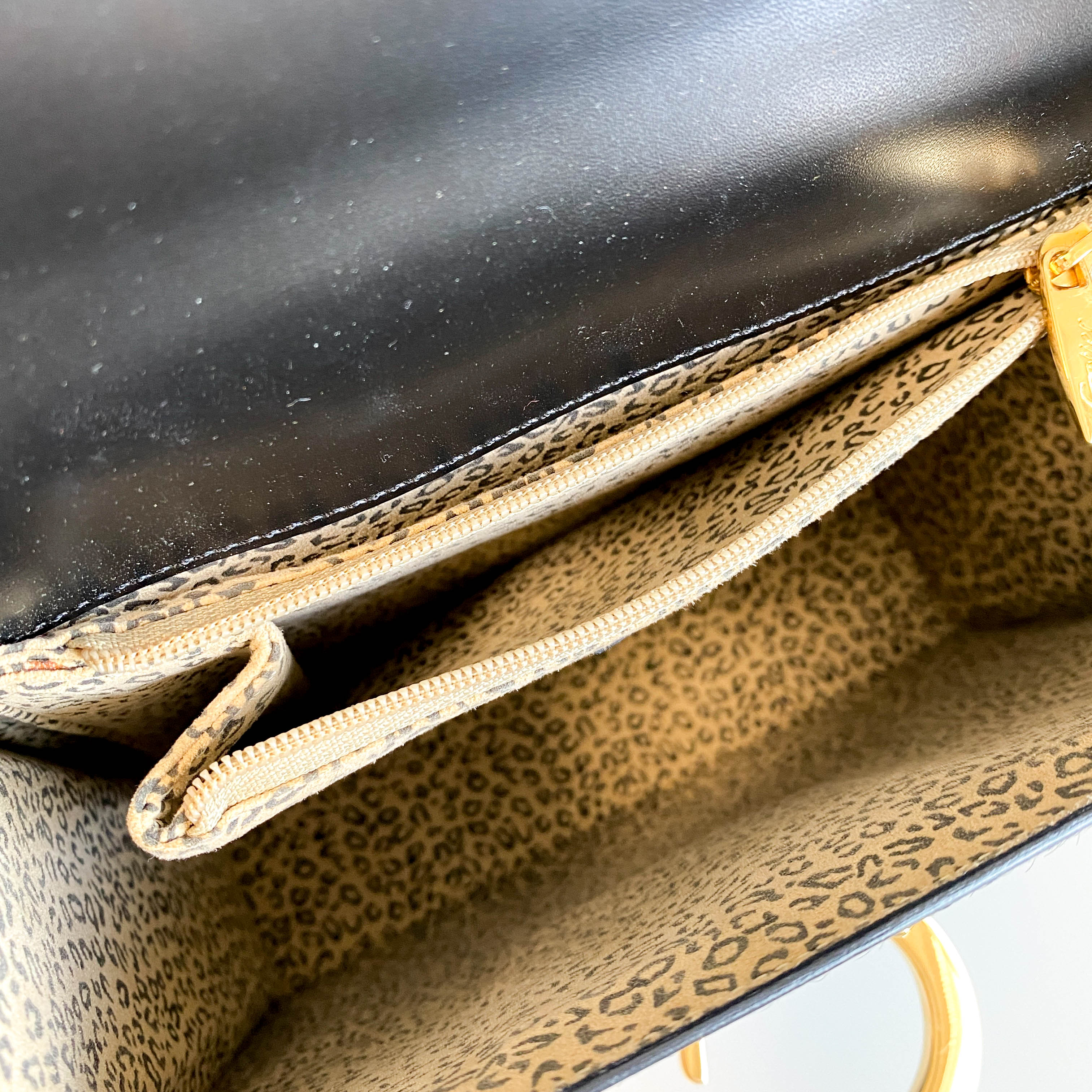 Panthère Black Pony Haire Top Handle Bag