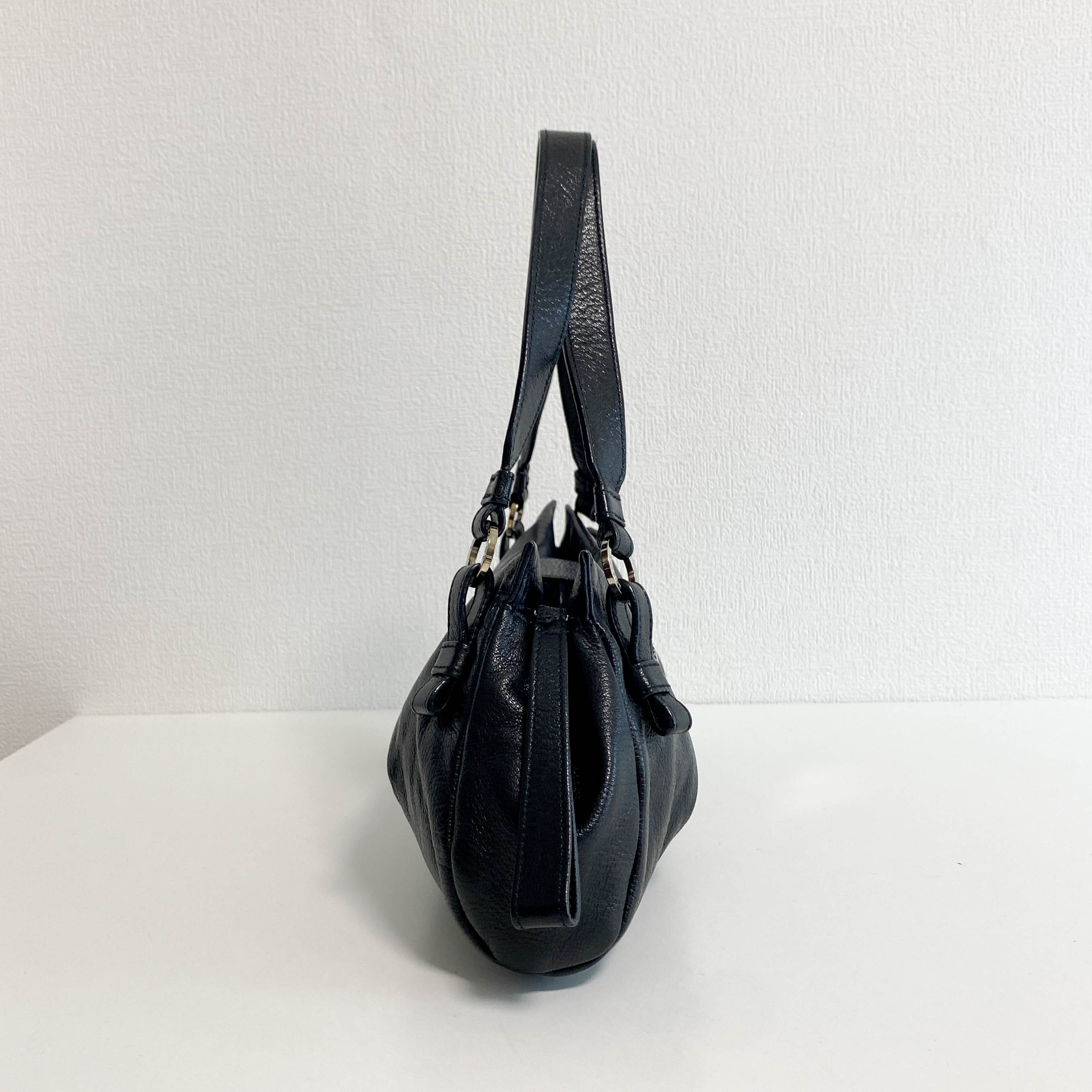 Archive Black Leather Shoulder Bag