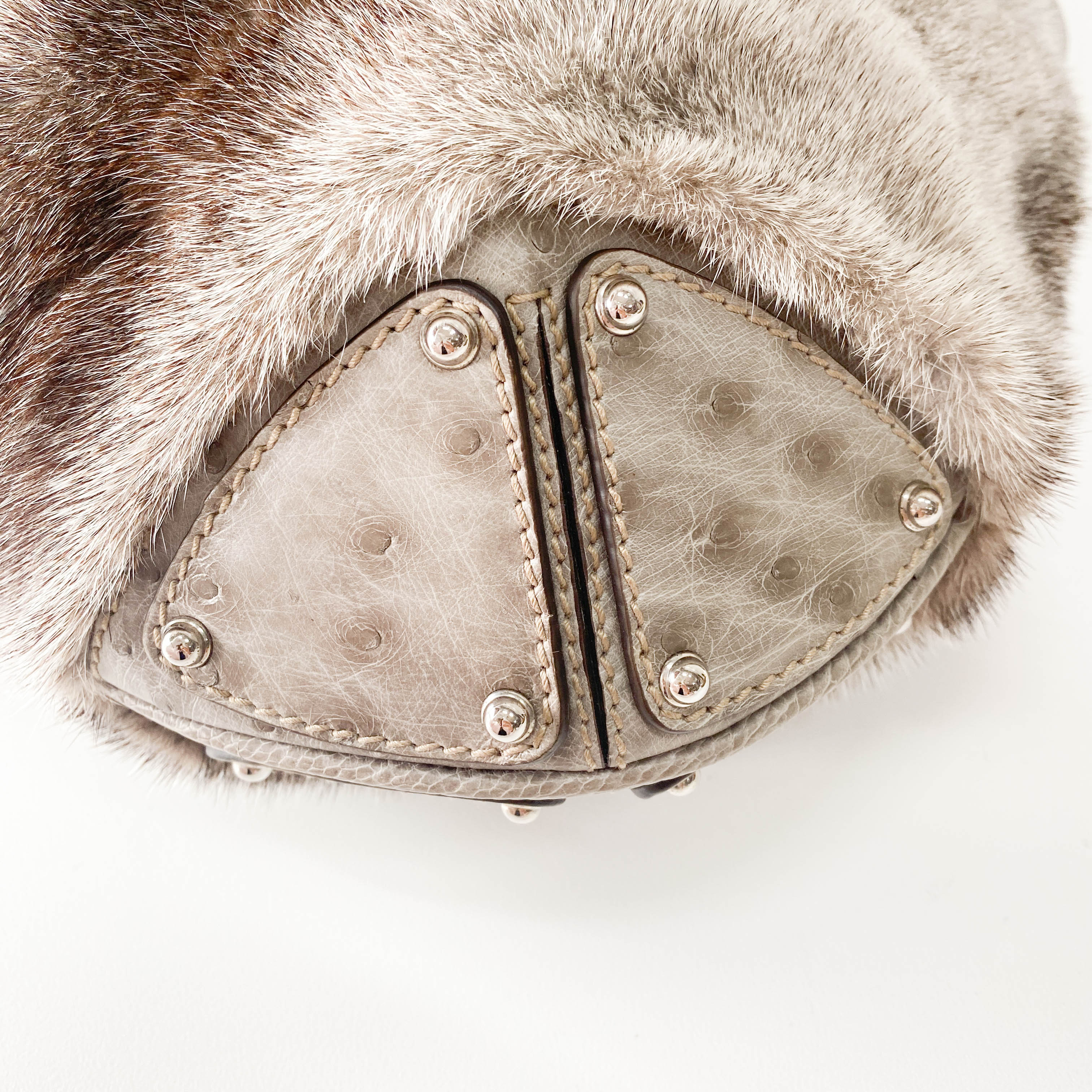 Grey Fur Two Way Bag