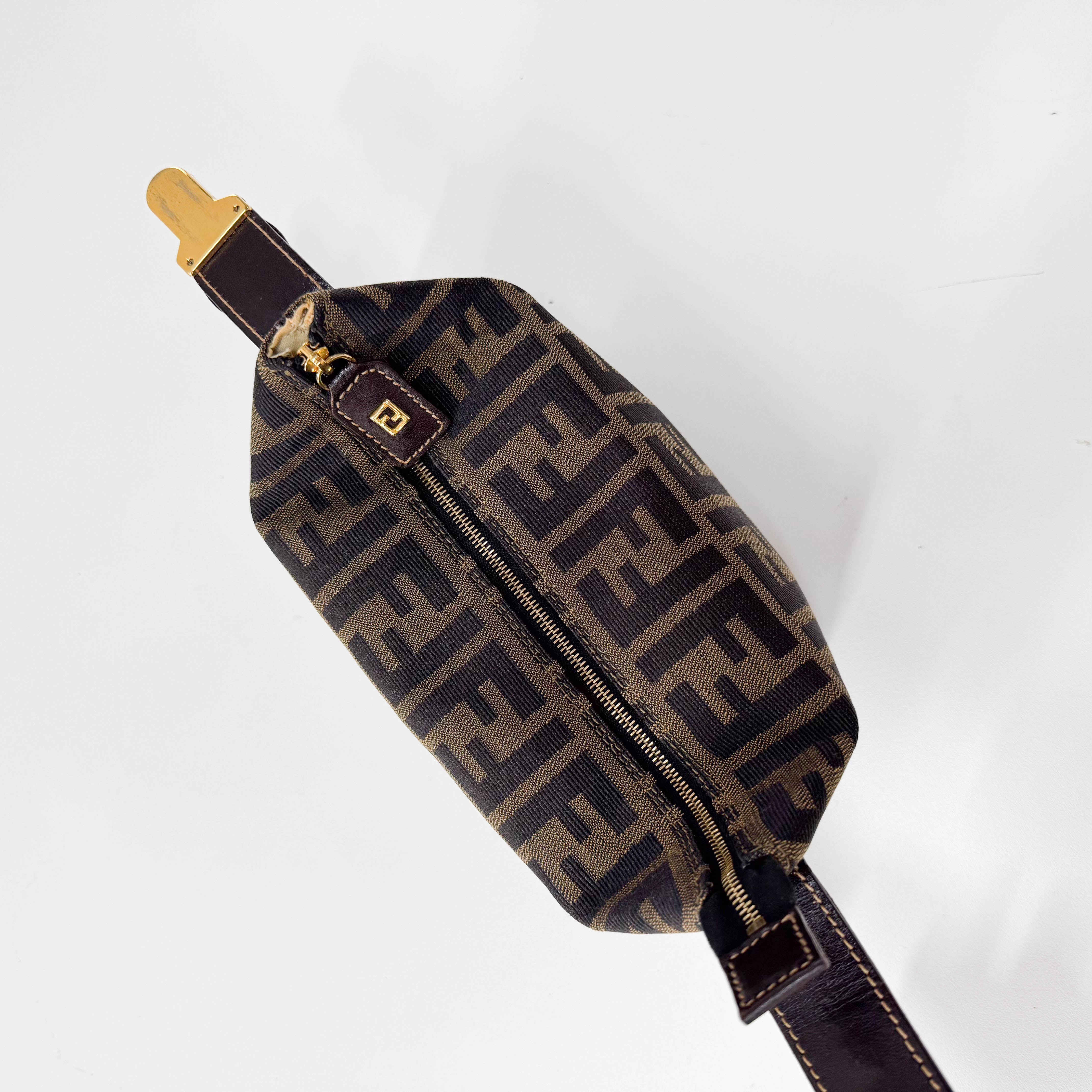 Zucca Mini Brown Canvas Pouch