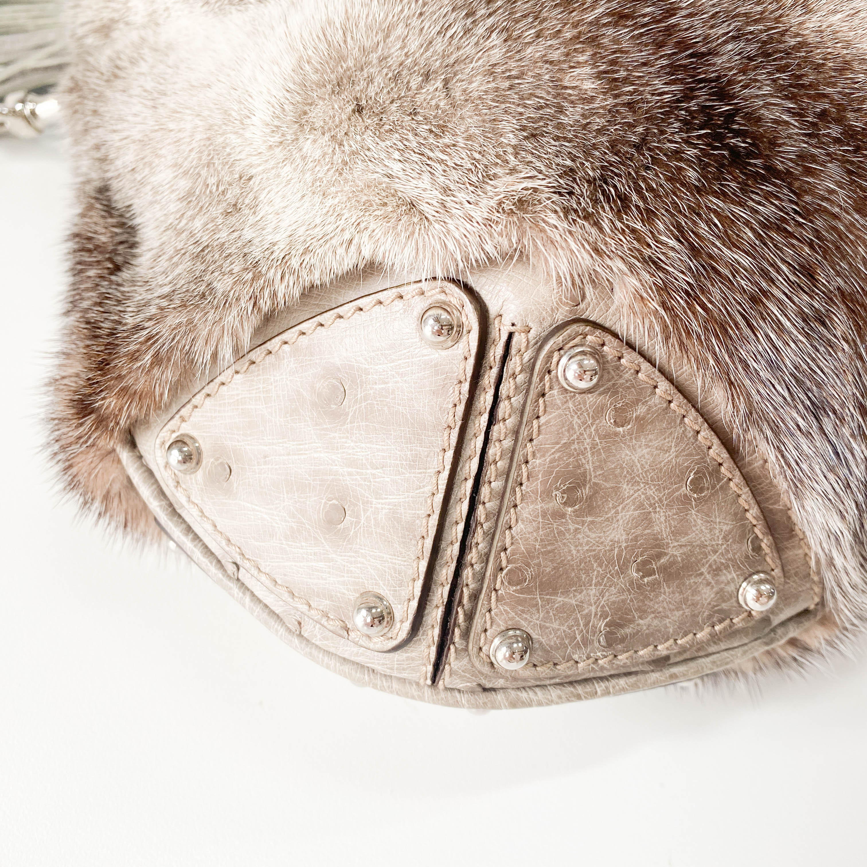Grey Fur Two Way Bag
