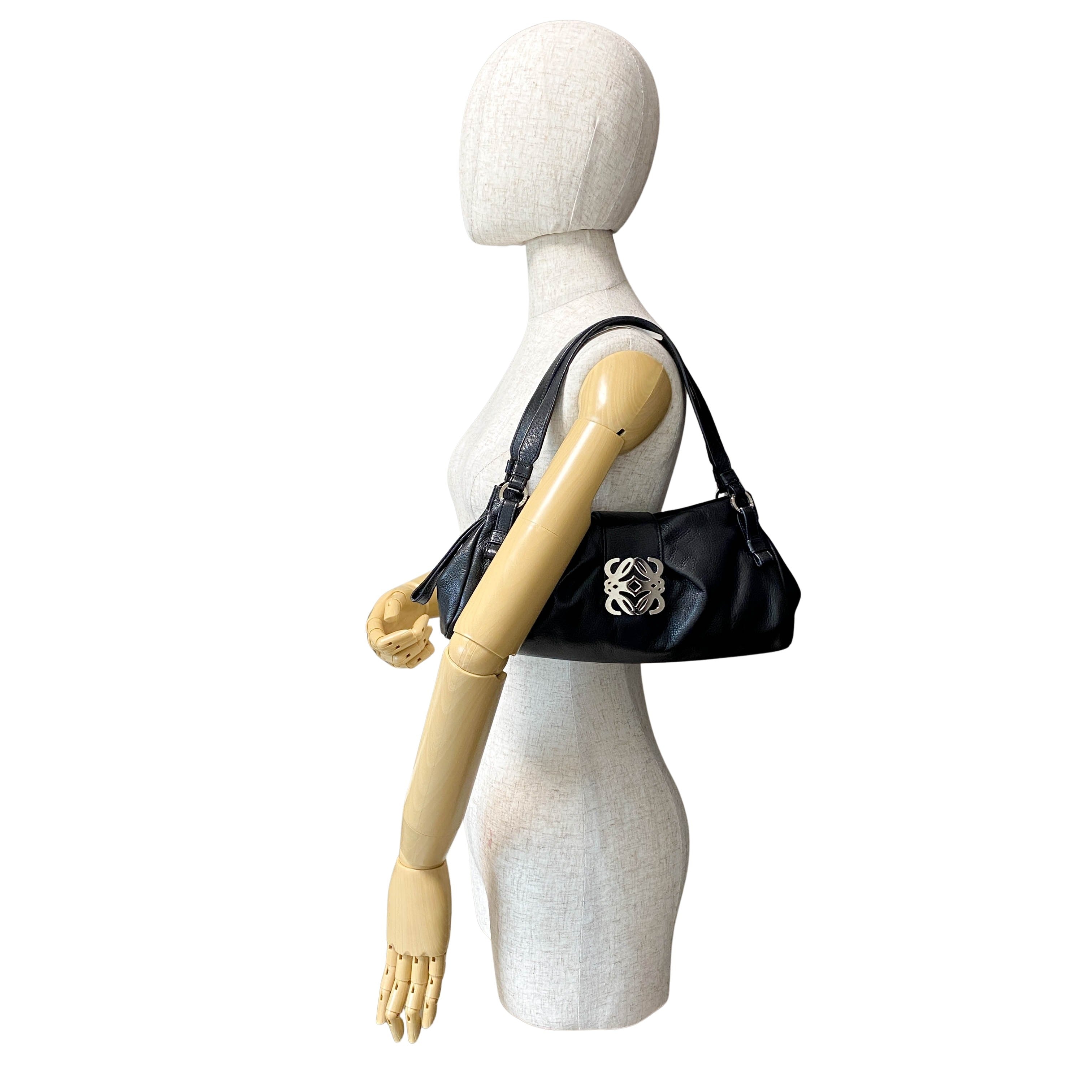 Archive Black Leather Shoulder Bag