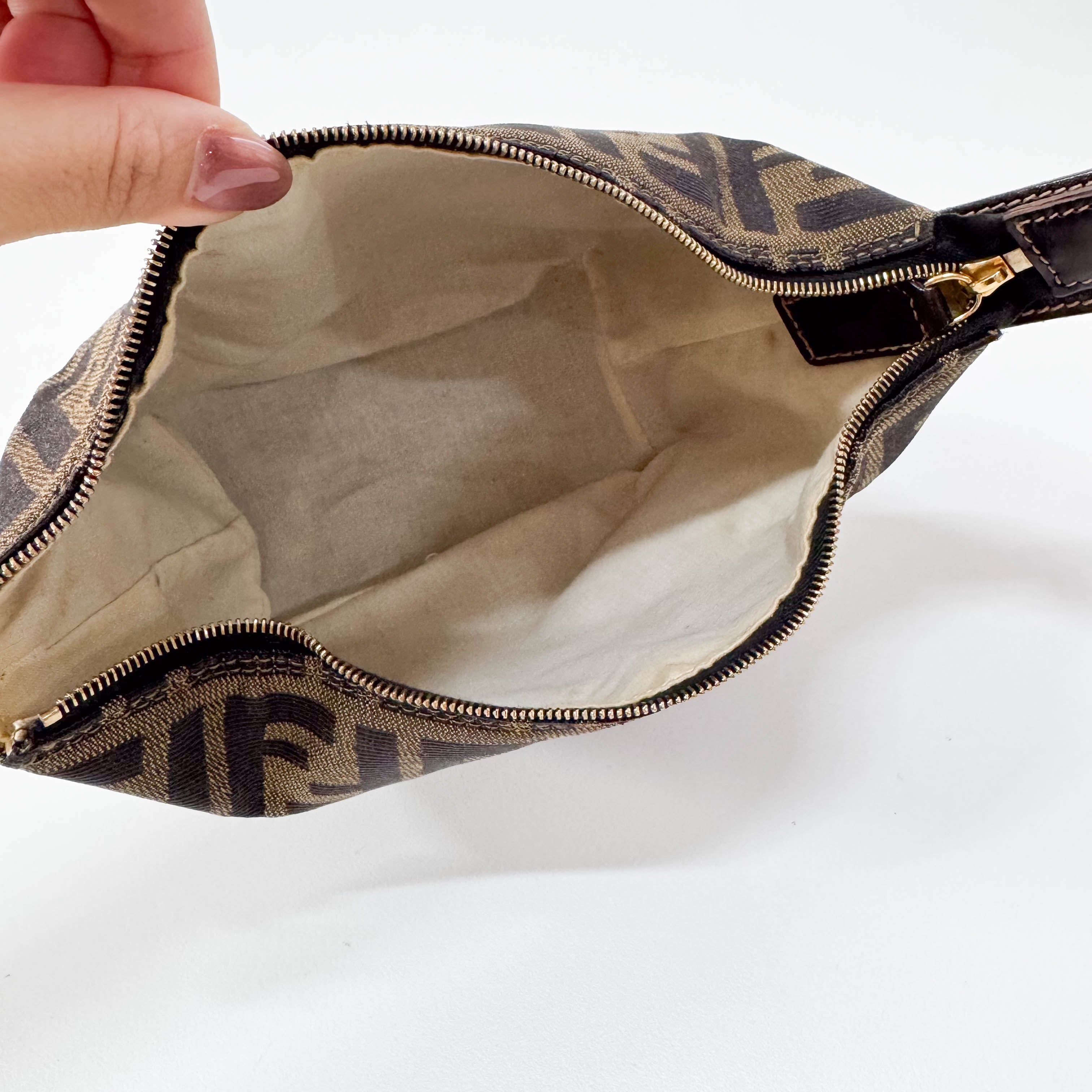 Zucca Mini Brown Canvas Pouch