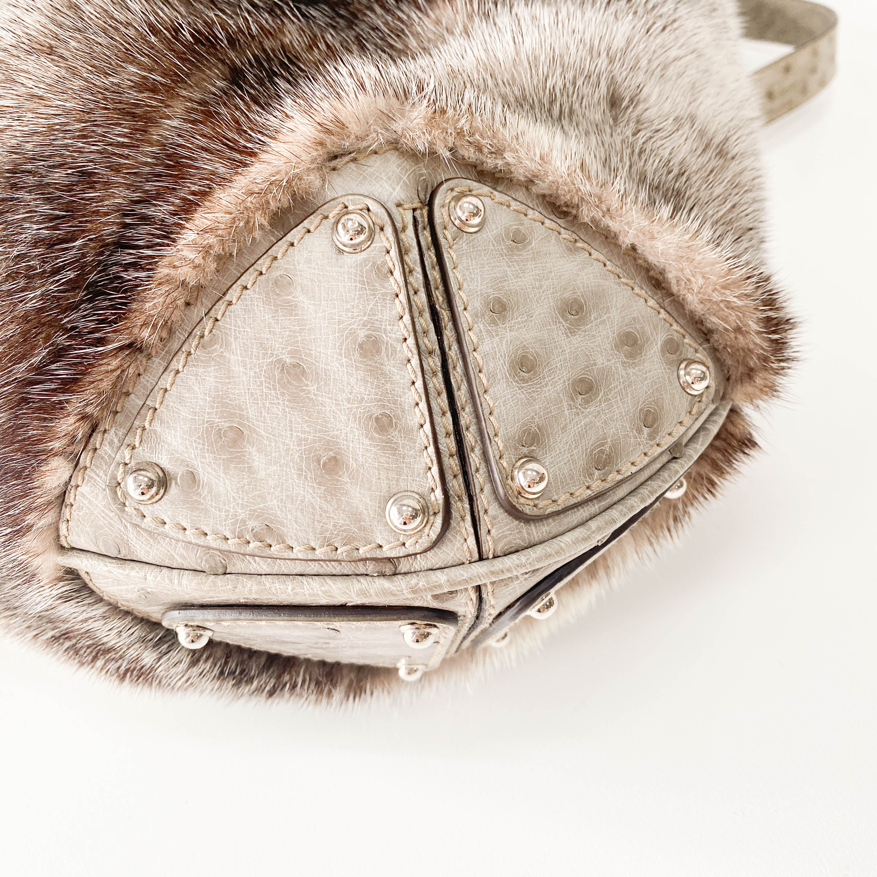 Grey Fur Two Way Bag