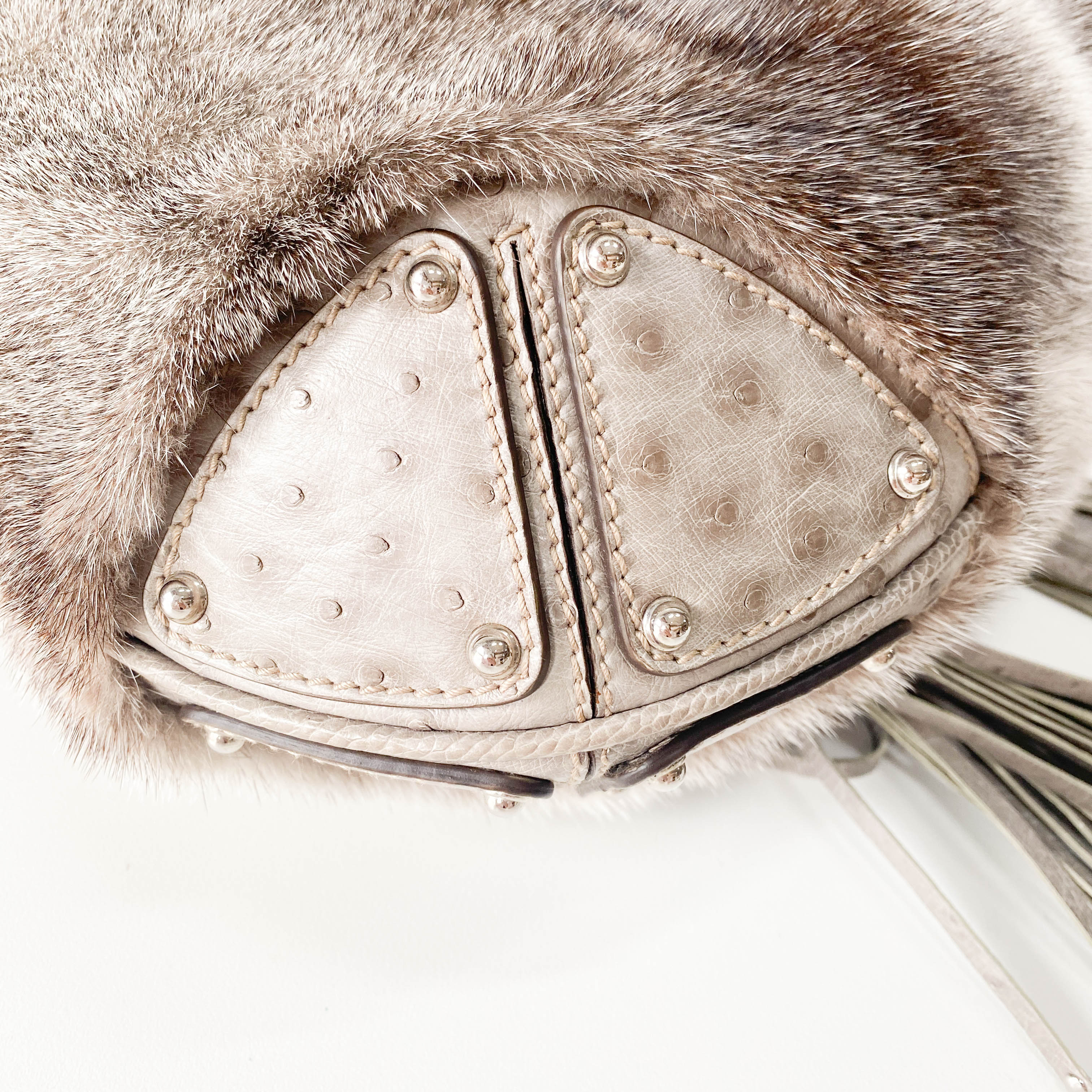 Grey Fur Two Way Bag
