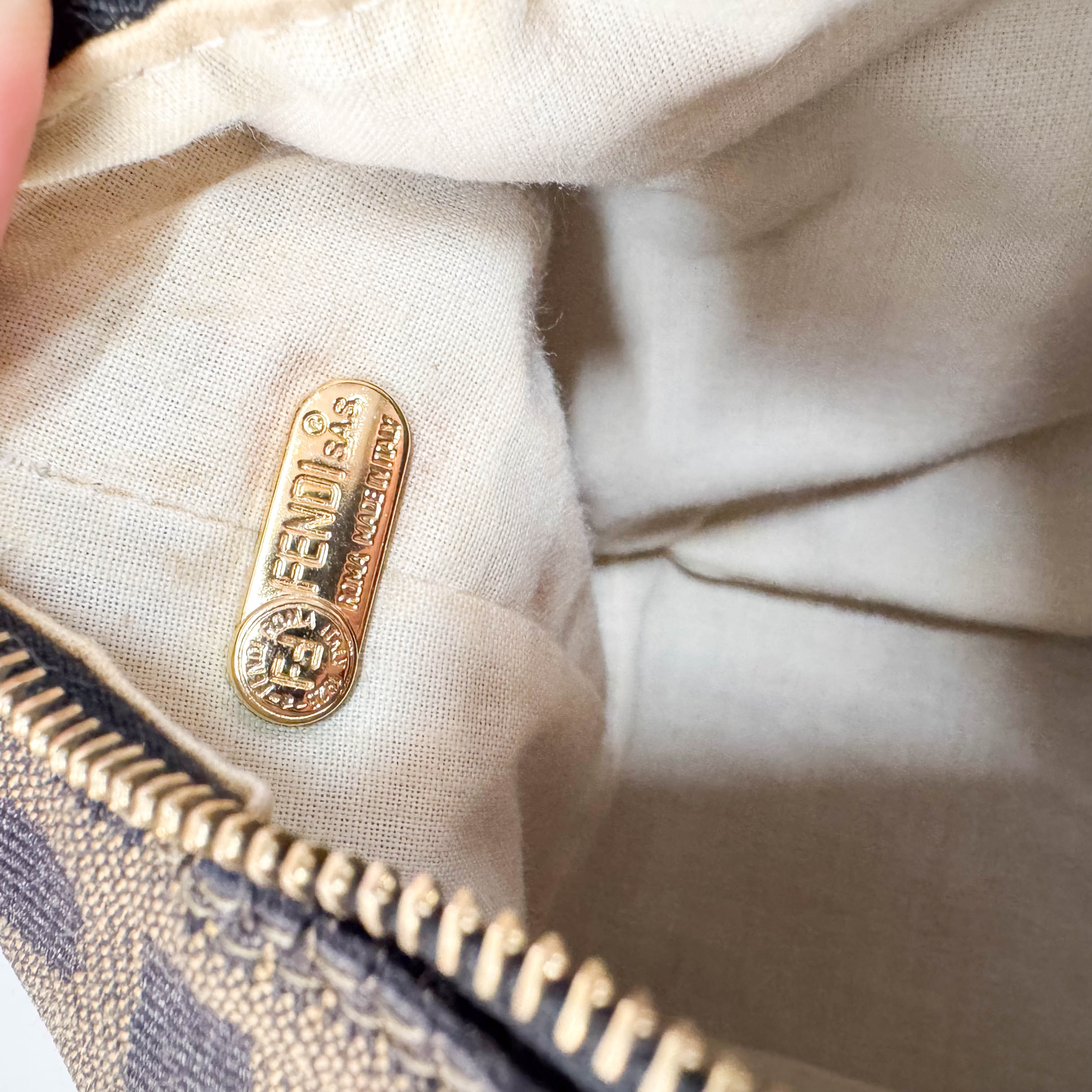 Zucca Mini Brown Canvas Pouch