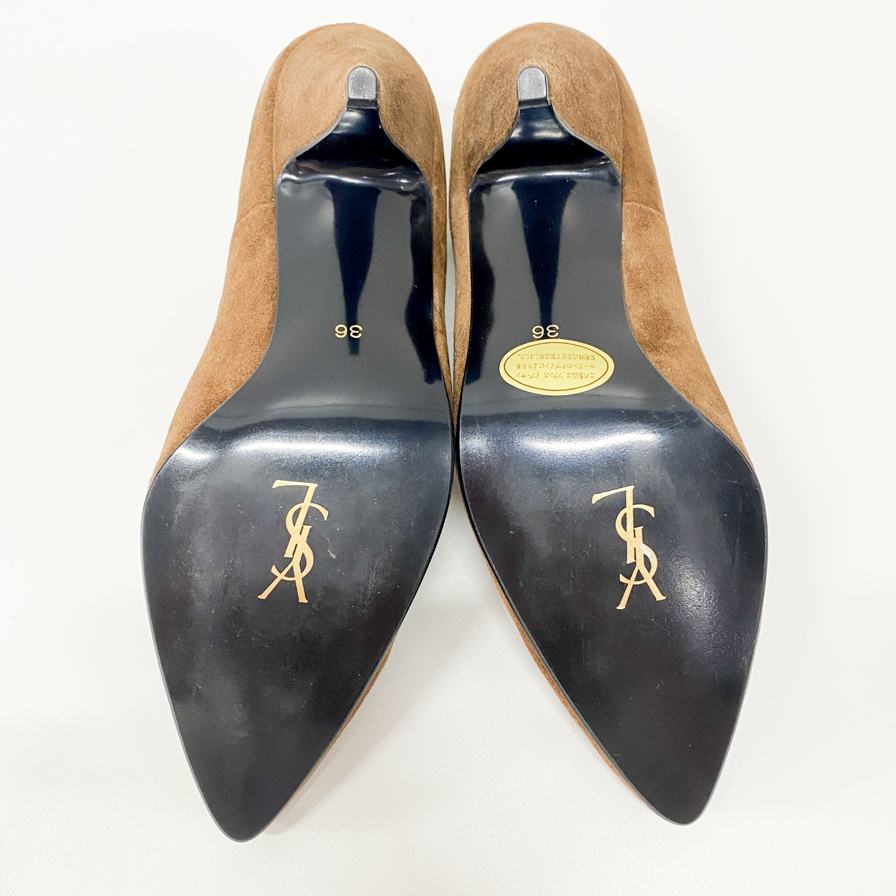 Vintage YSL Brown Suede Heels Size EU36