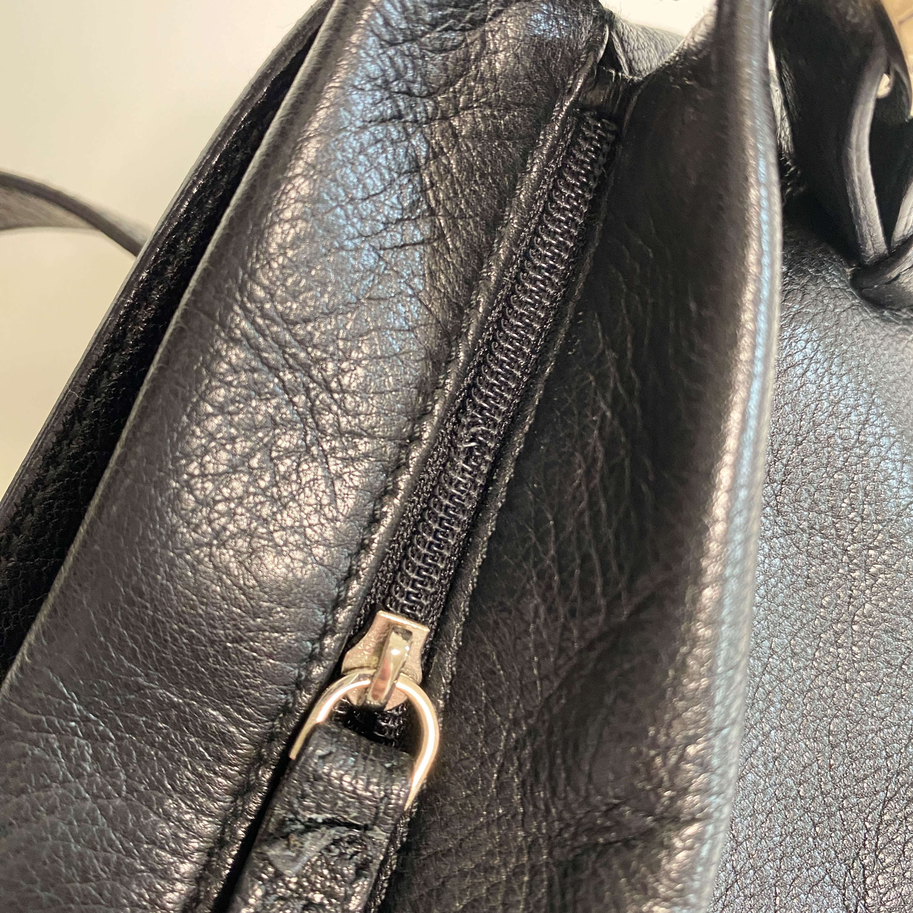 Archive Black Leather Shoulder Bag