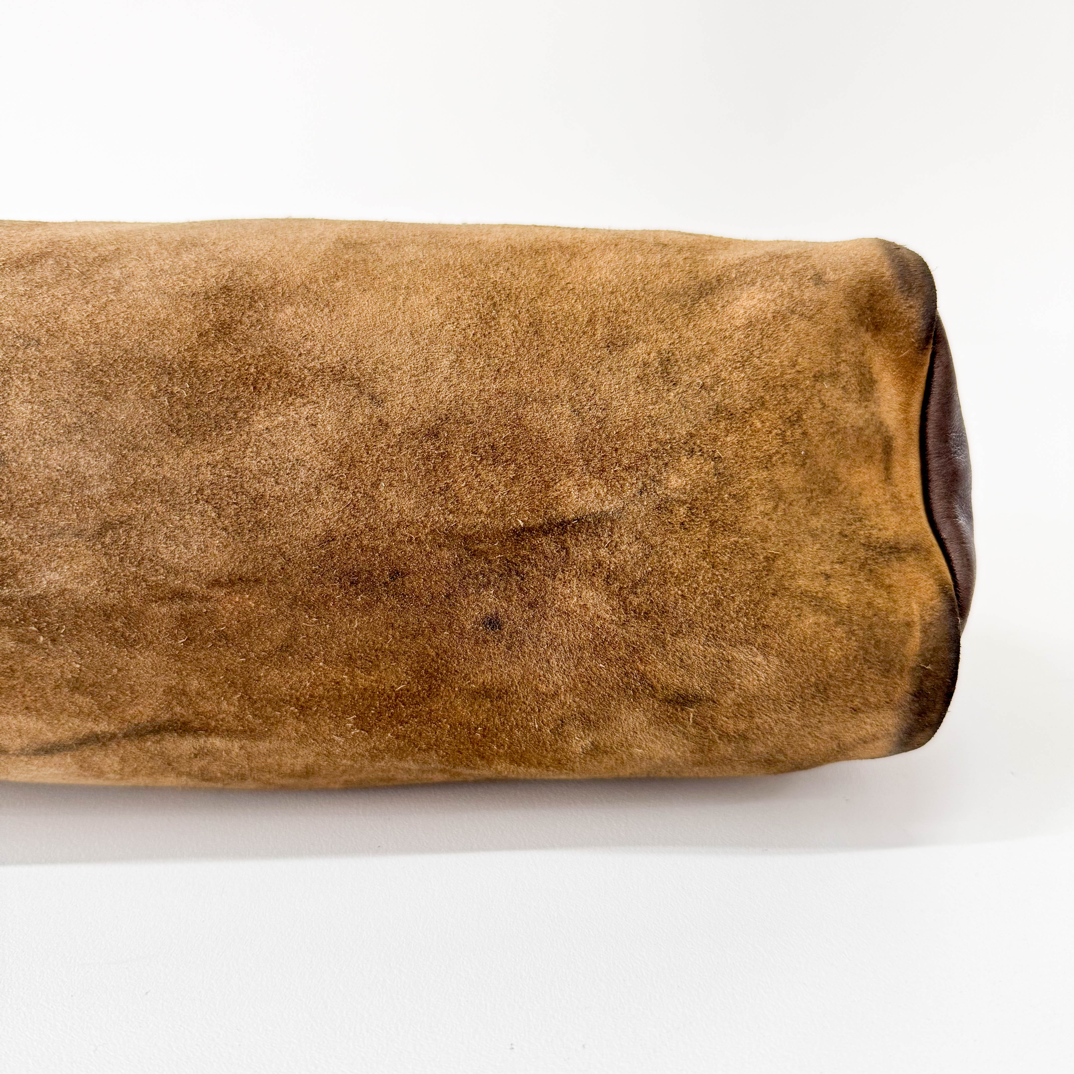 Suede Anagram Brown Pouch Shoulder Bag