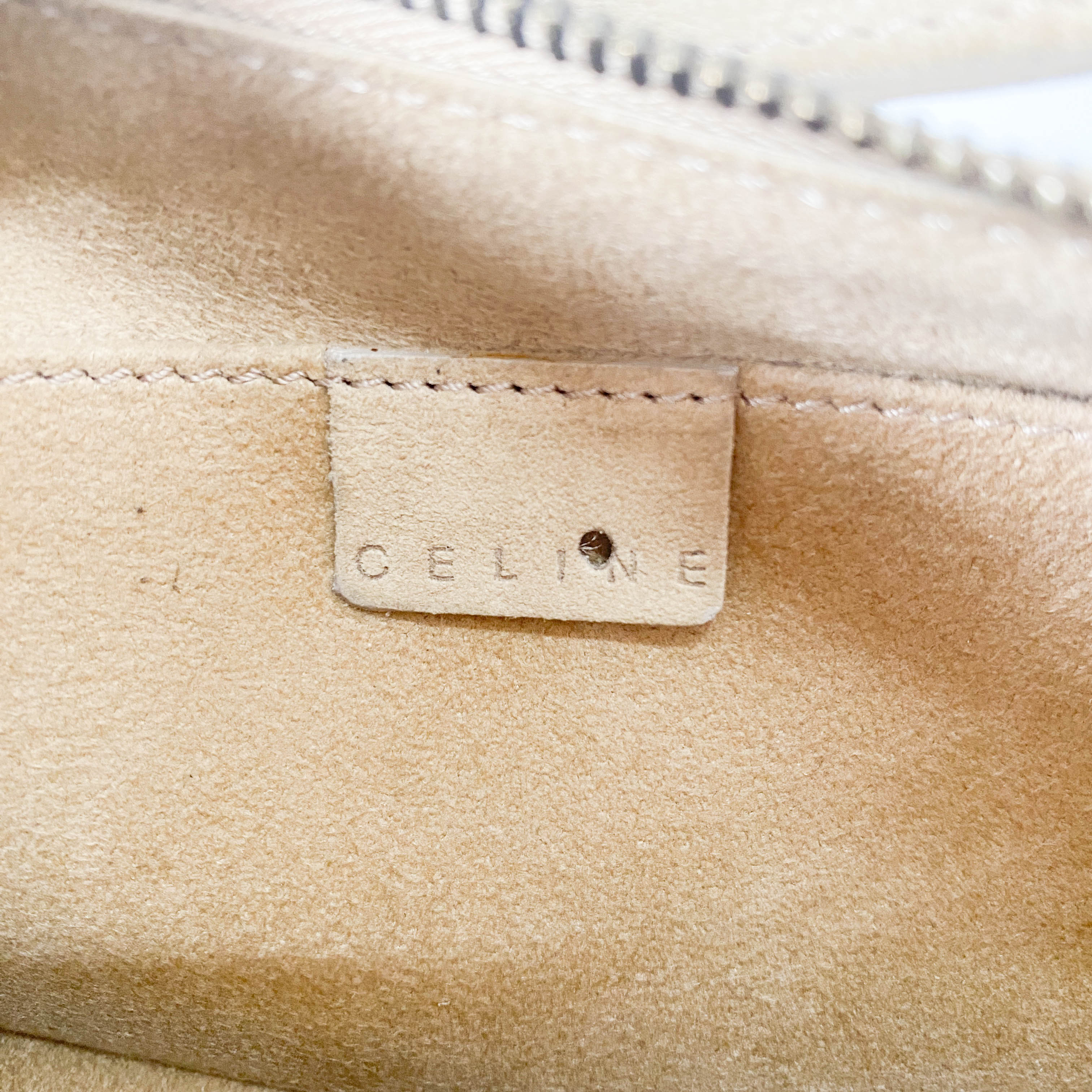 Beige Suede Embroidered Shoulder Bag