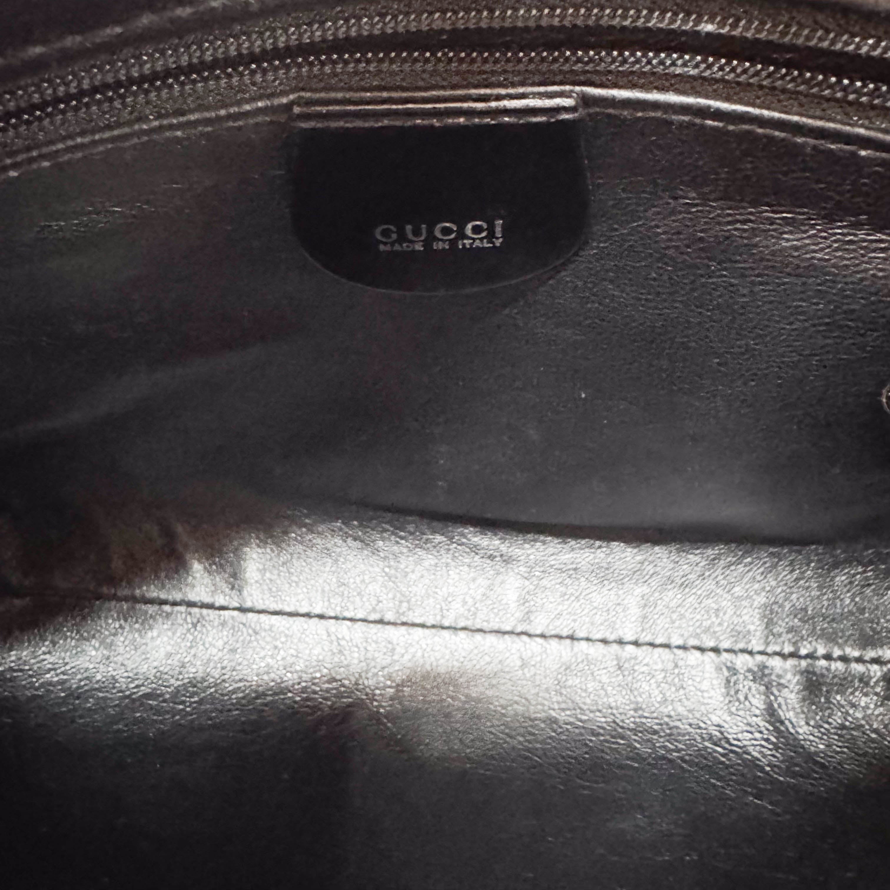 Black Croc Pattern Pony Hair Shoulder Bag