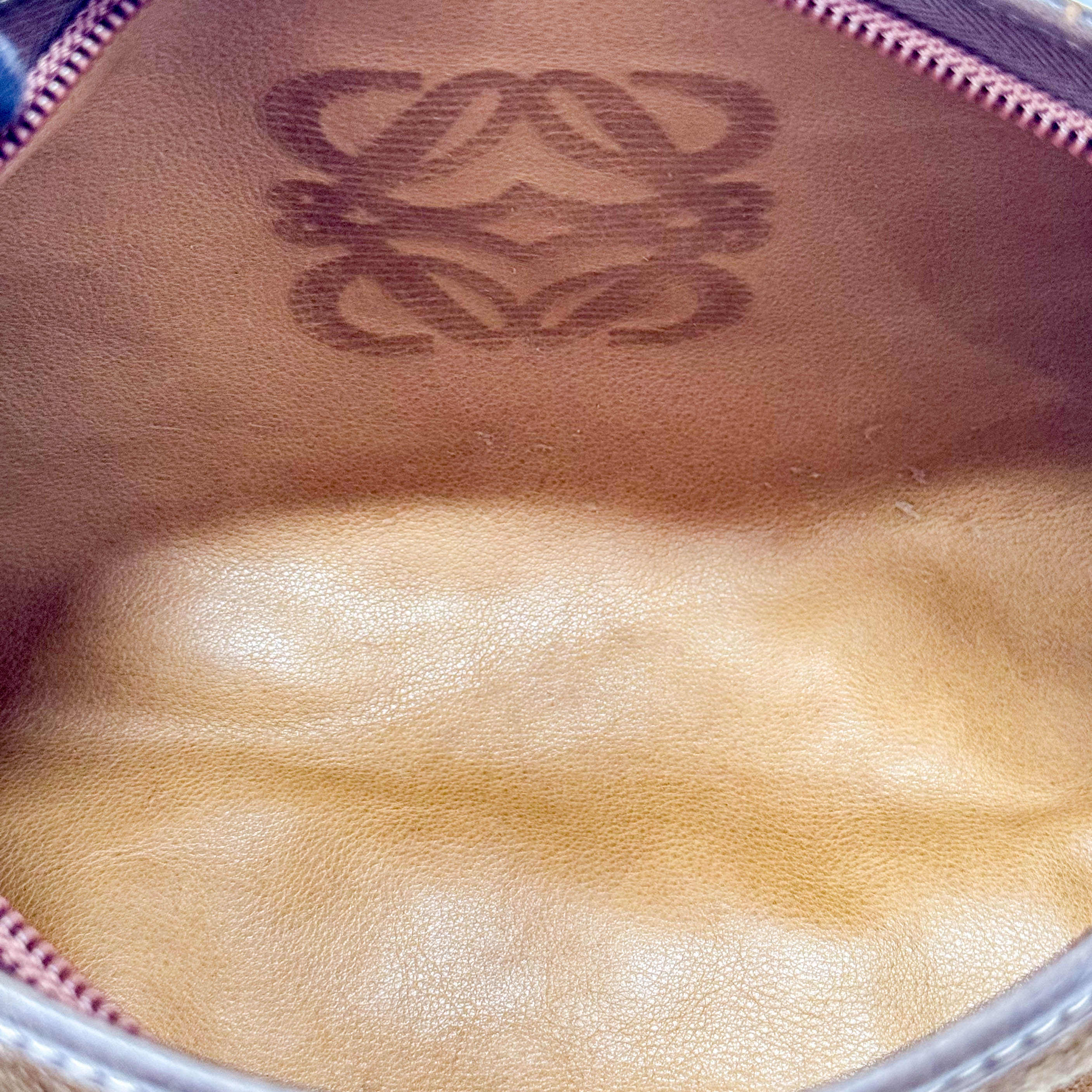 Suede Anagram Brown Pouch Shoulder Bag