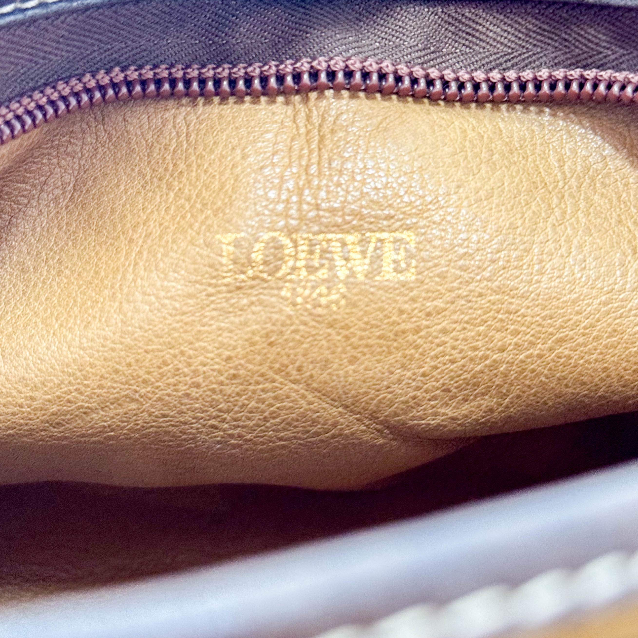 Suede Anagram Brown Pouch Shoulder Bag