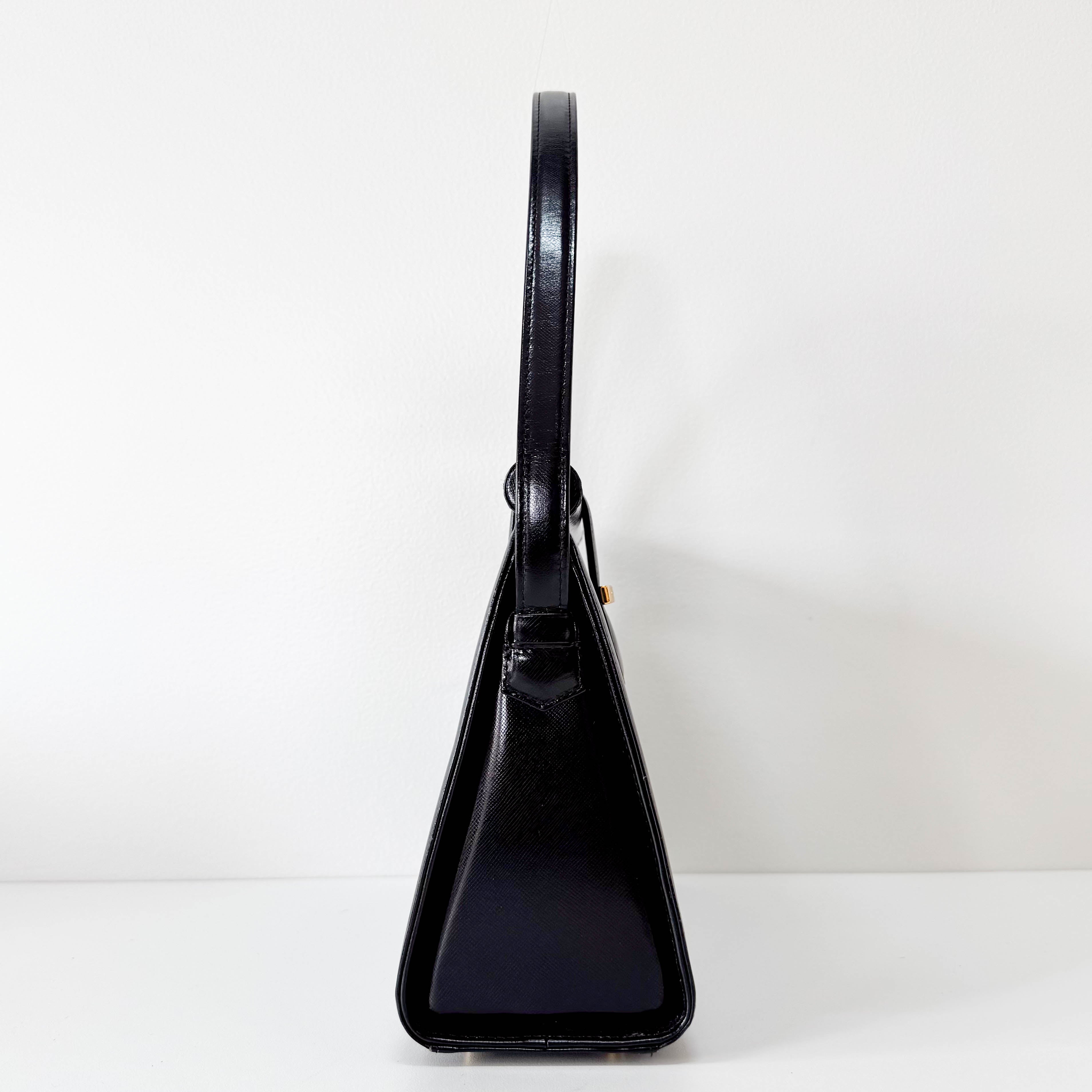 Vinatge Black Top Handle Bag