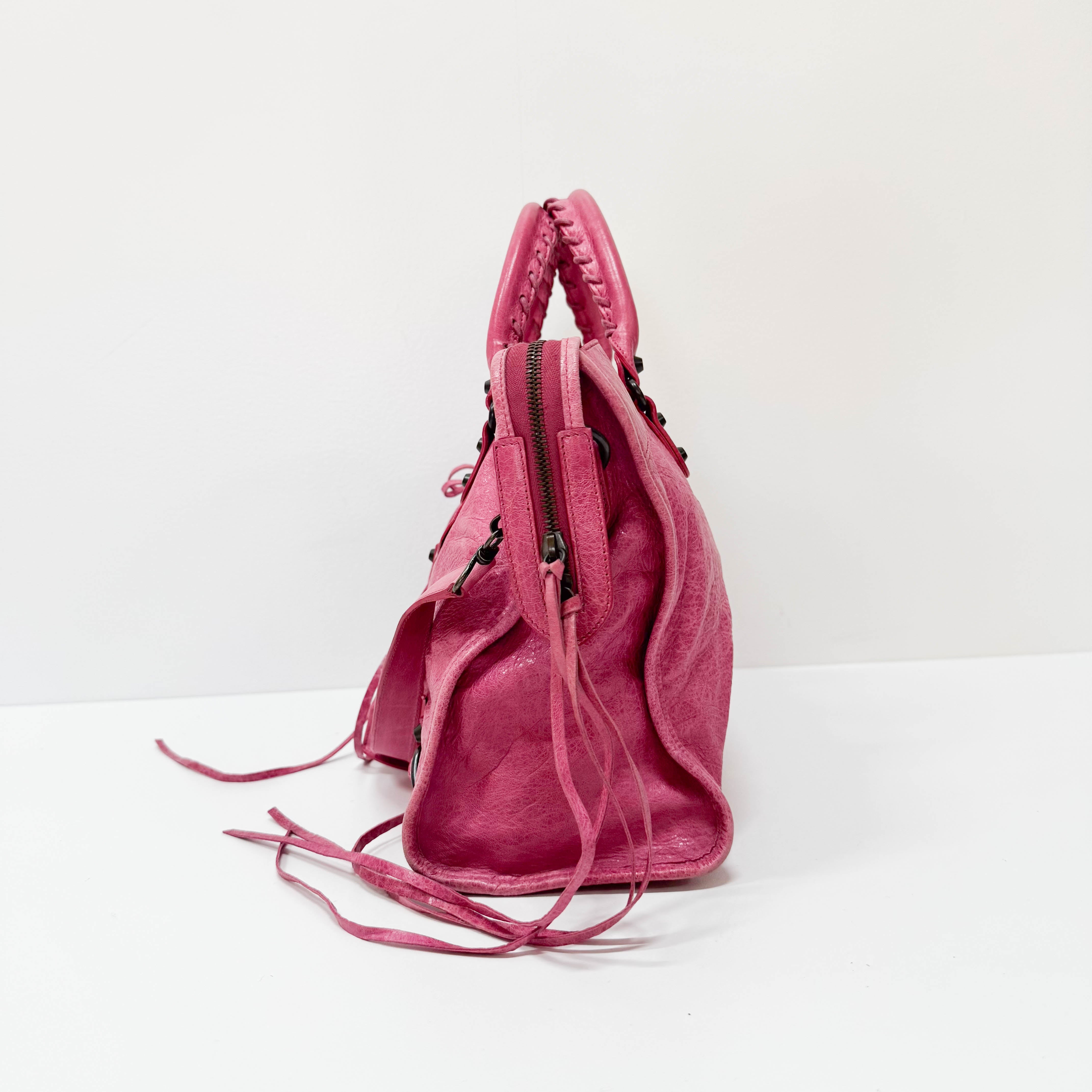 The City Pink Calfskin Leather Two Way Bag