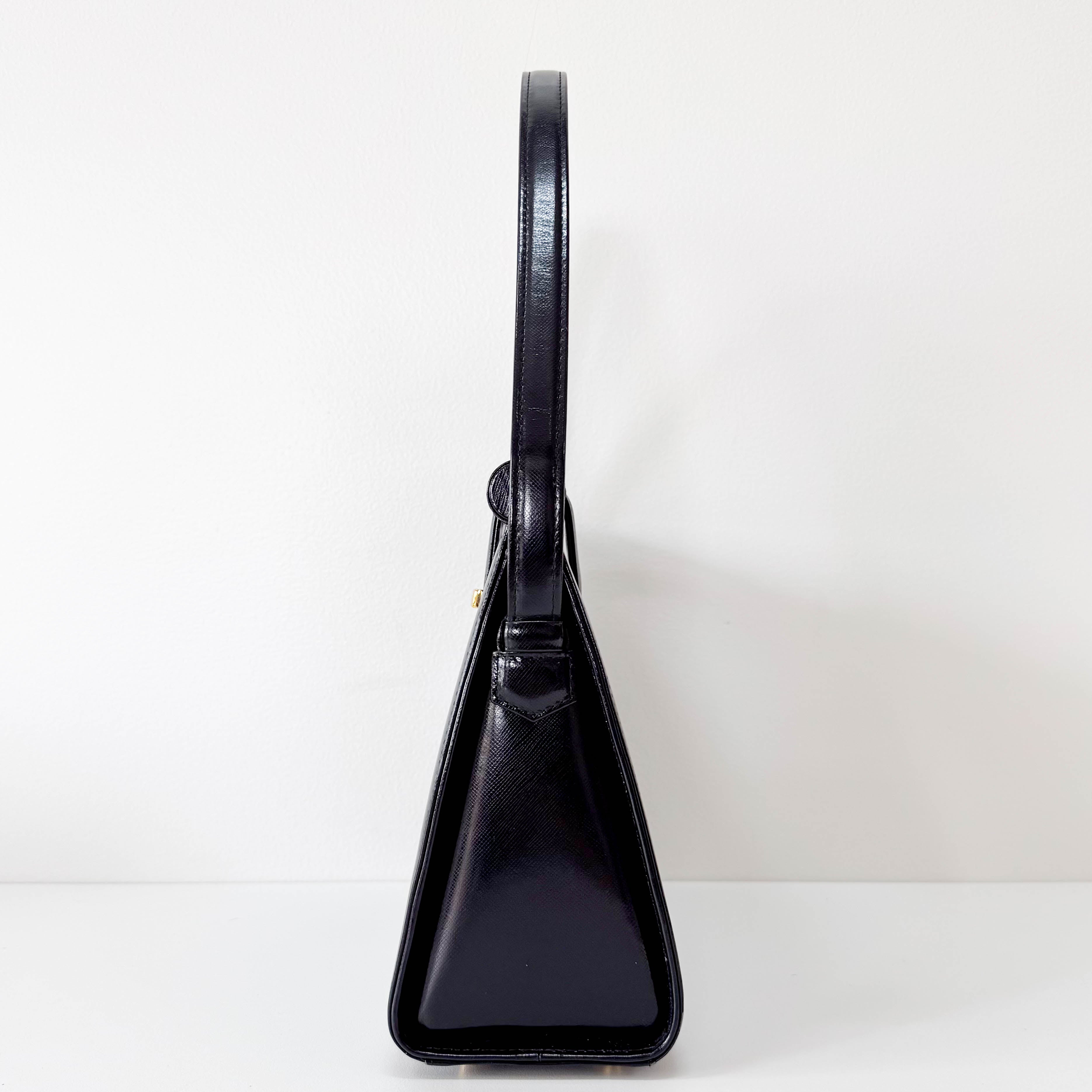 Vinatge Black Top Handle Bag