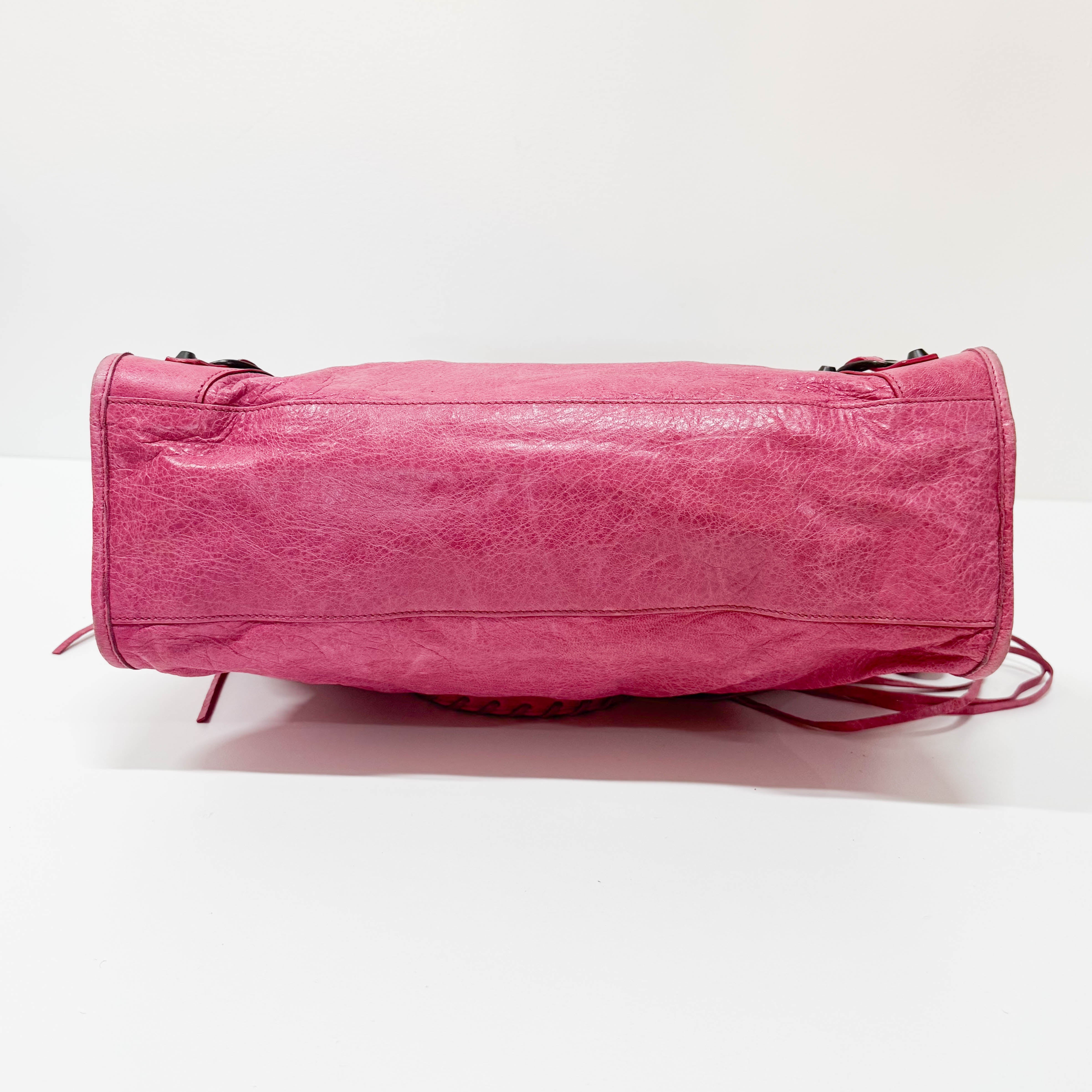 The City Pink Calfskin Leather Two Way Bag