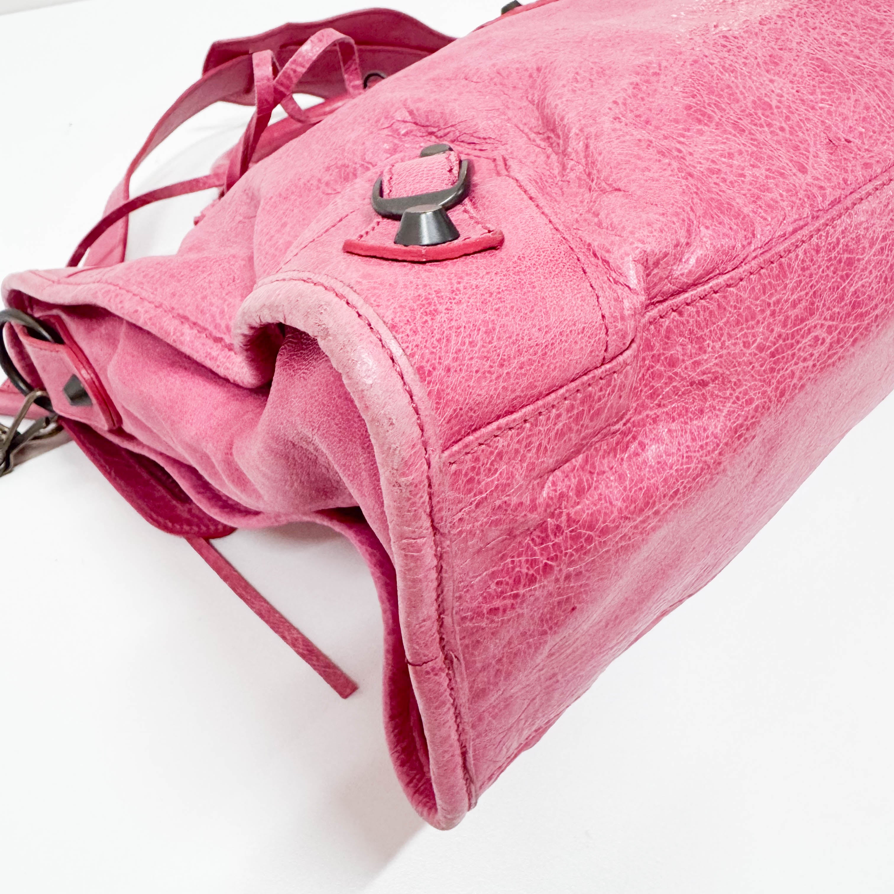 The City Pink Calfskin Leather Two Way Bag