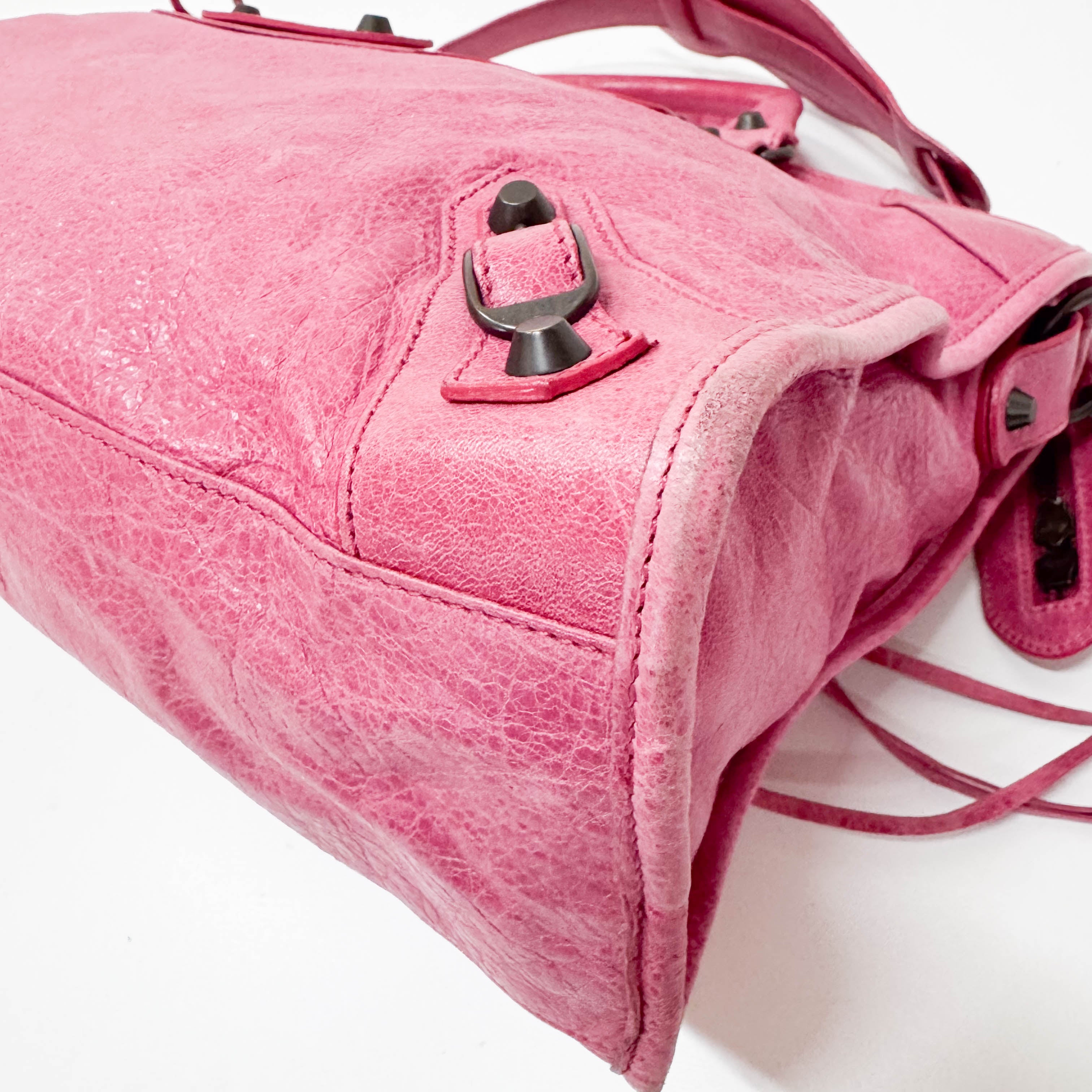 The City Pink Calfskin Leather Two Way Bag