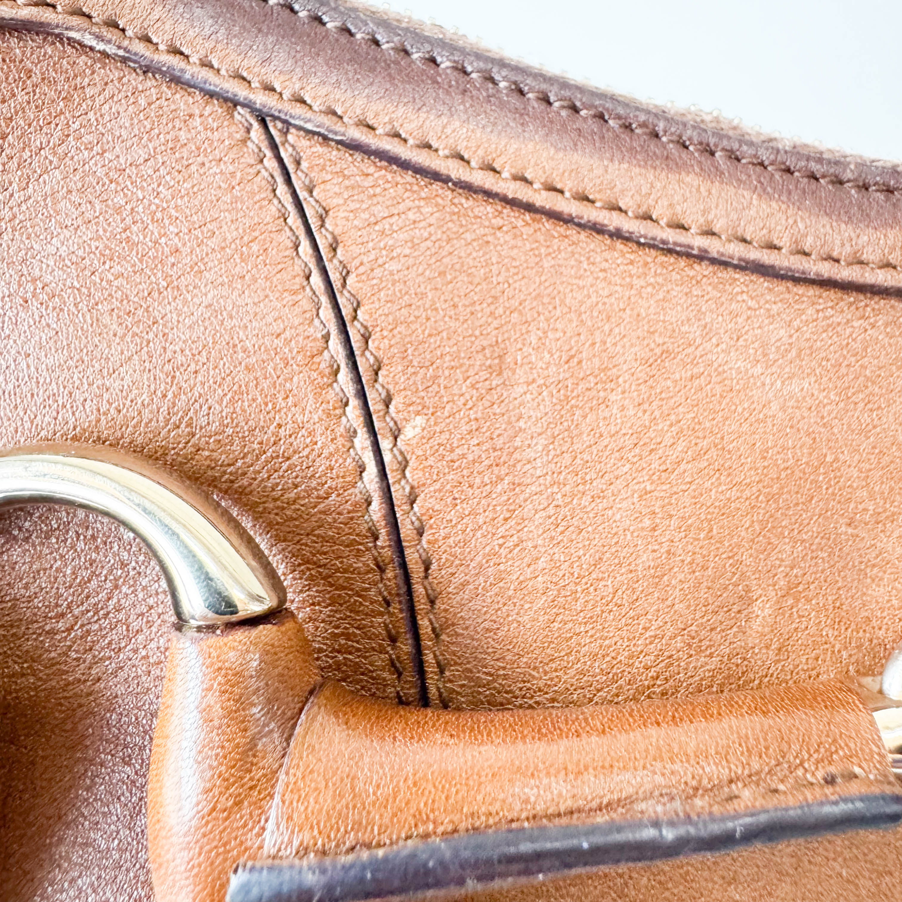 Horsebit Brown Leather Shoulder Bag