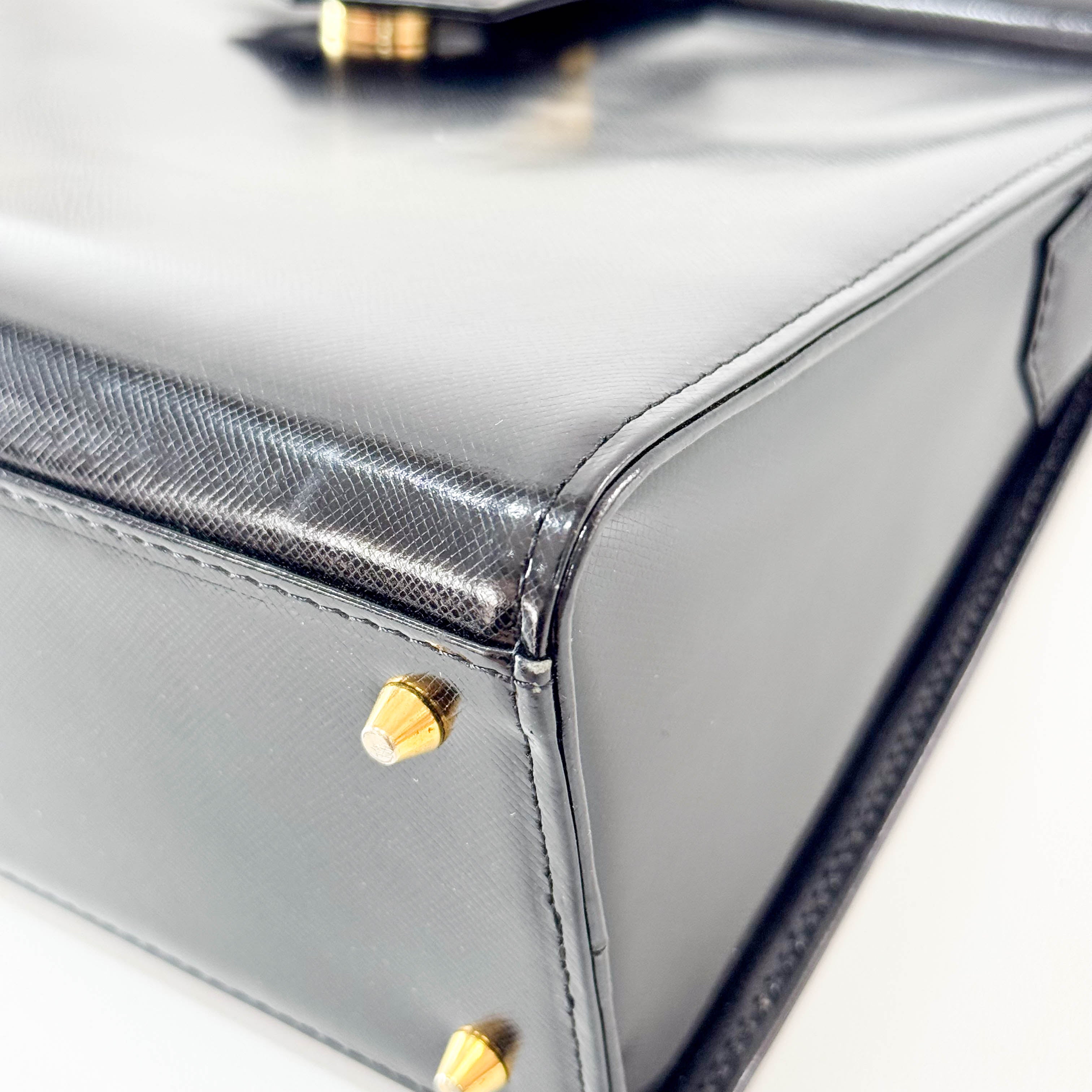 Vinatge Black Top Handle Bag