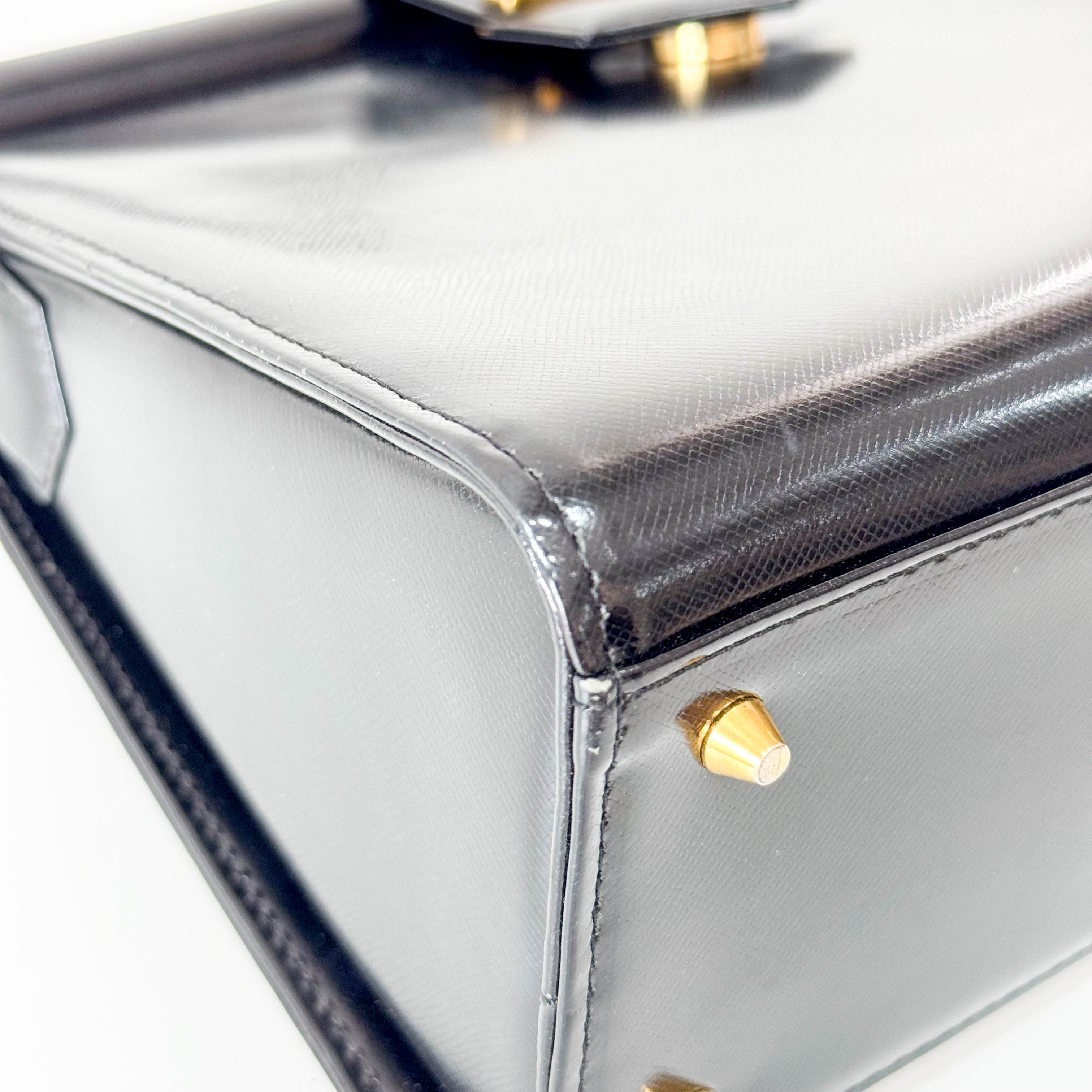 Vinatge Black Top Handle Bag