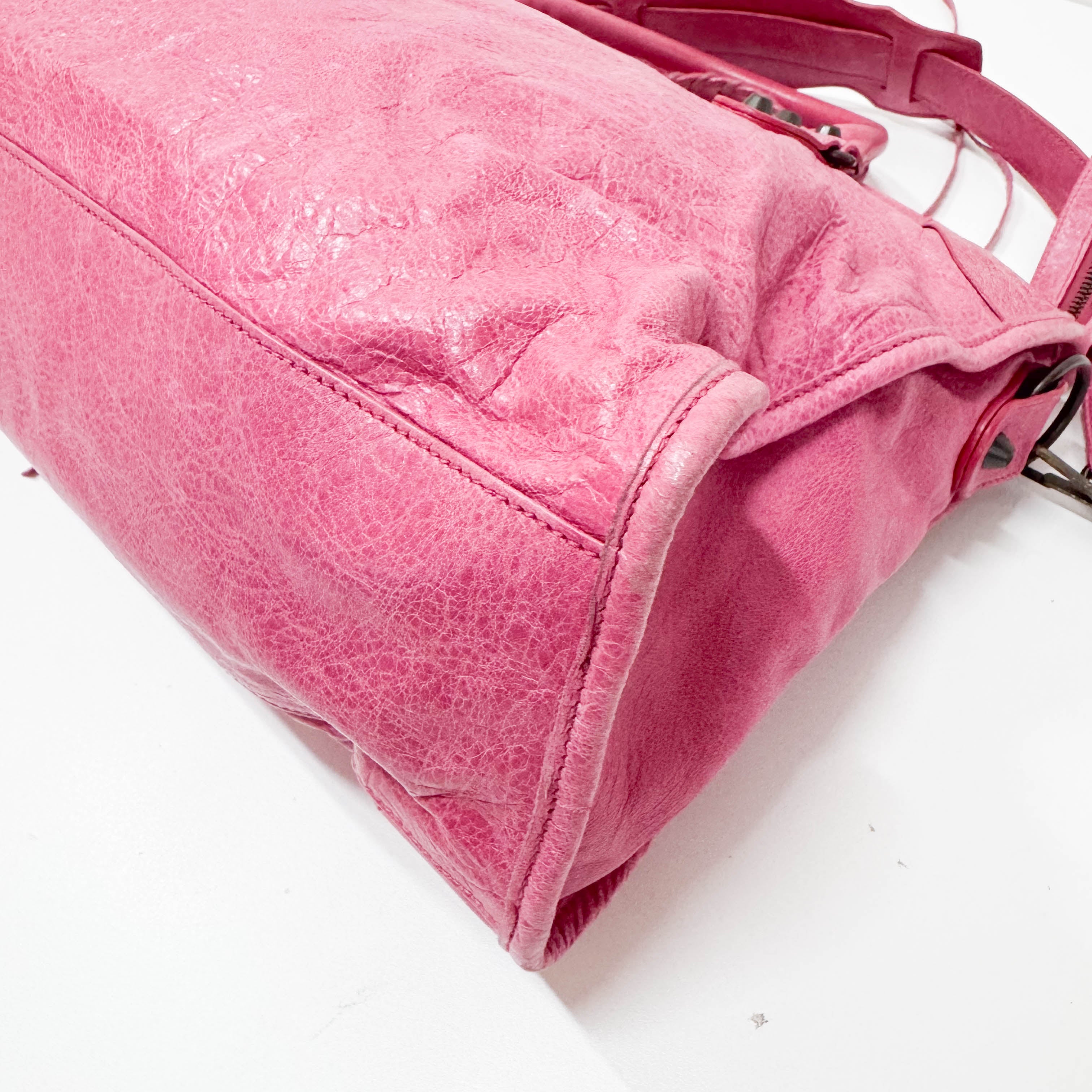 The City Pink Calfskin Leather Two Way Bag
