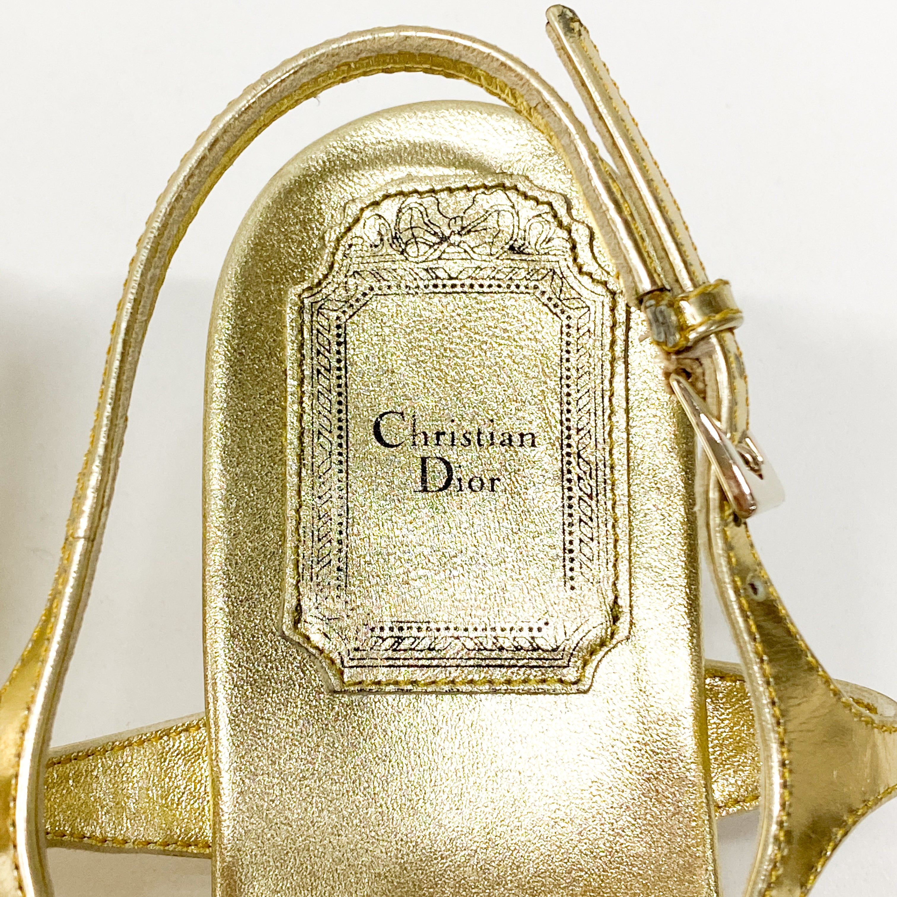 Vintage Gold Heel Sandas SIZE 35